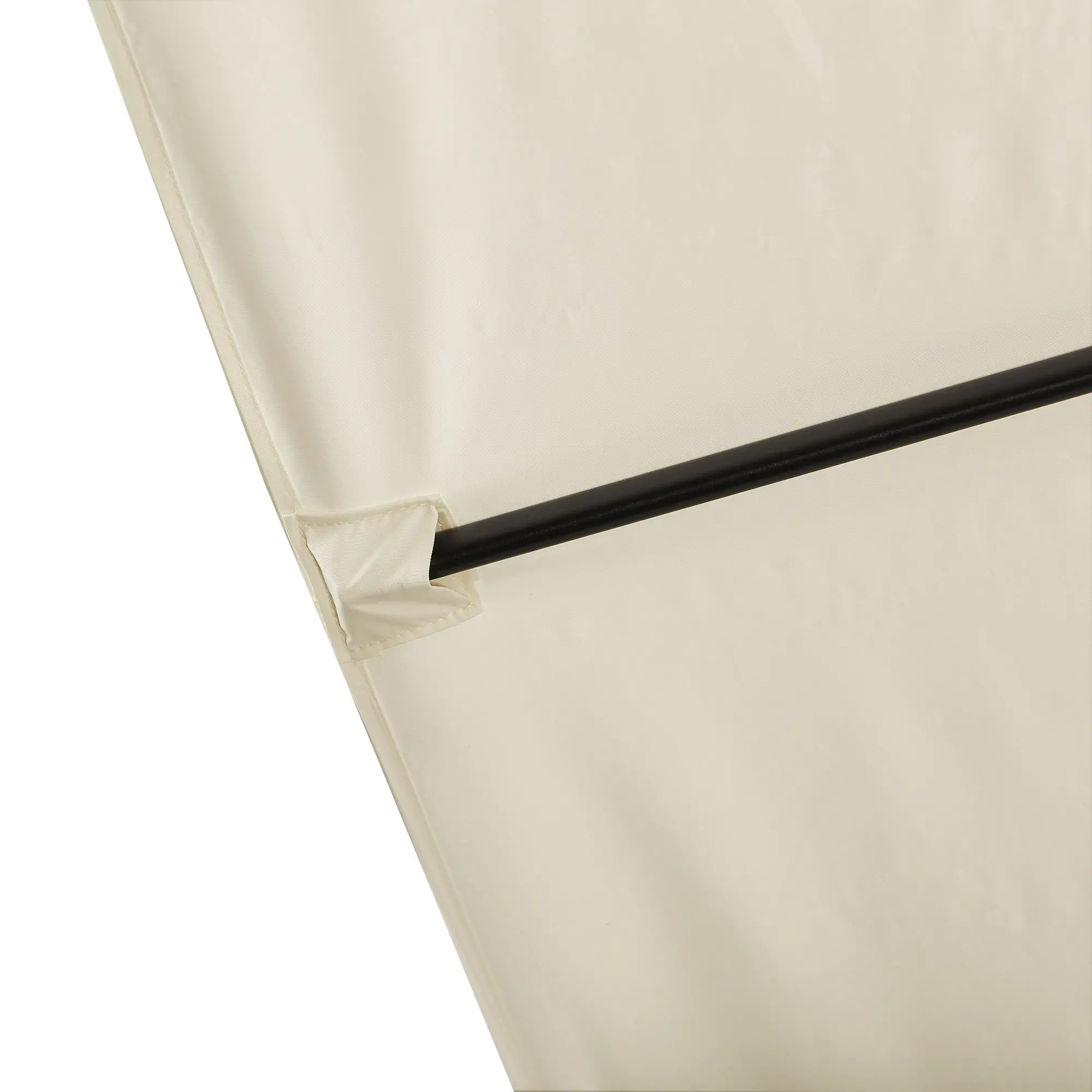 8'x8' Square Patio Umbrella, Outdoor Cantilever Parasol, Cream White - Image 9
