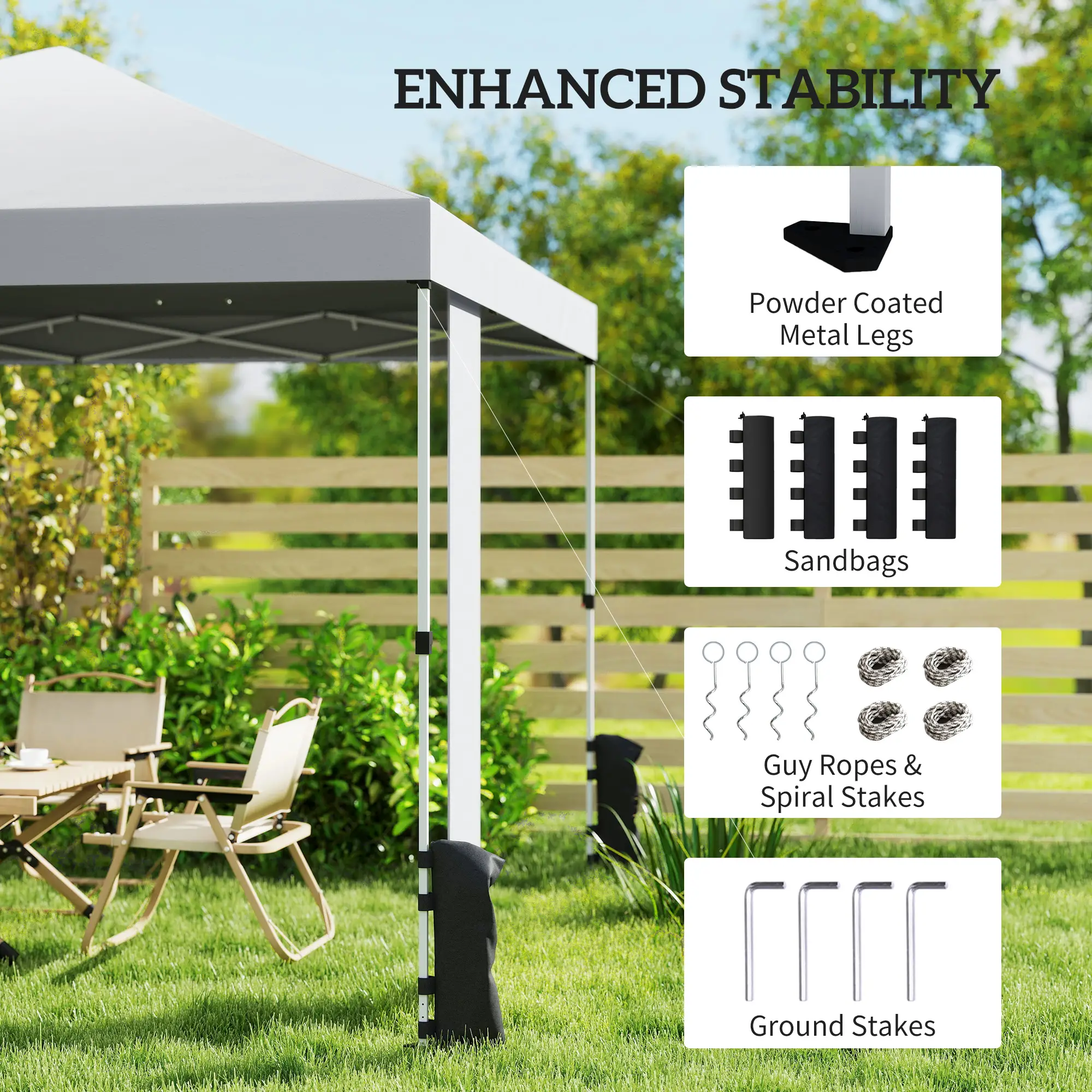 9.6 x 9.6 ft Pop Up Canopy Tent, UPF 50+, Sandbags, Wheeled Bag - Image 7