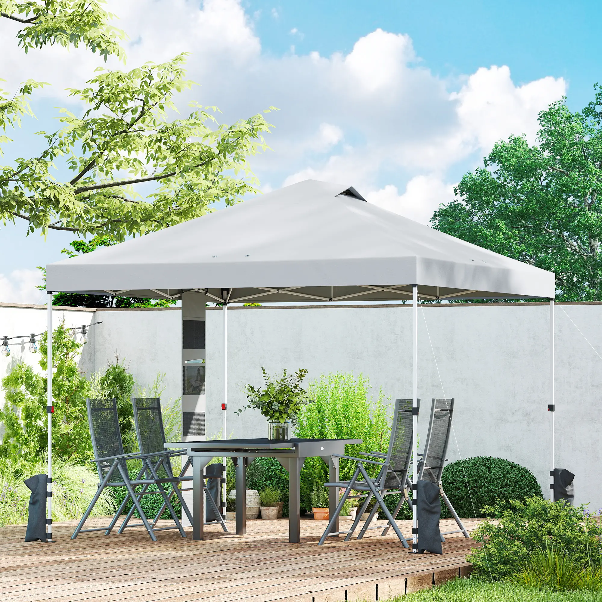 9.6 x 9.6 ft Pop Up Canopy Tent, UPF 50+, Sandbags, Wheeled Bag - Image 8