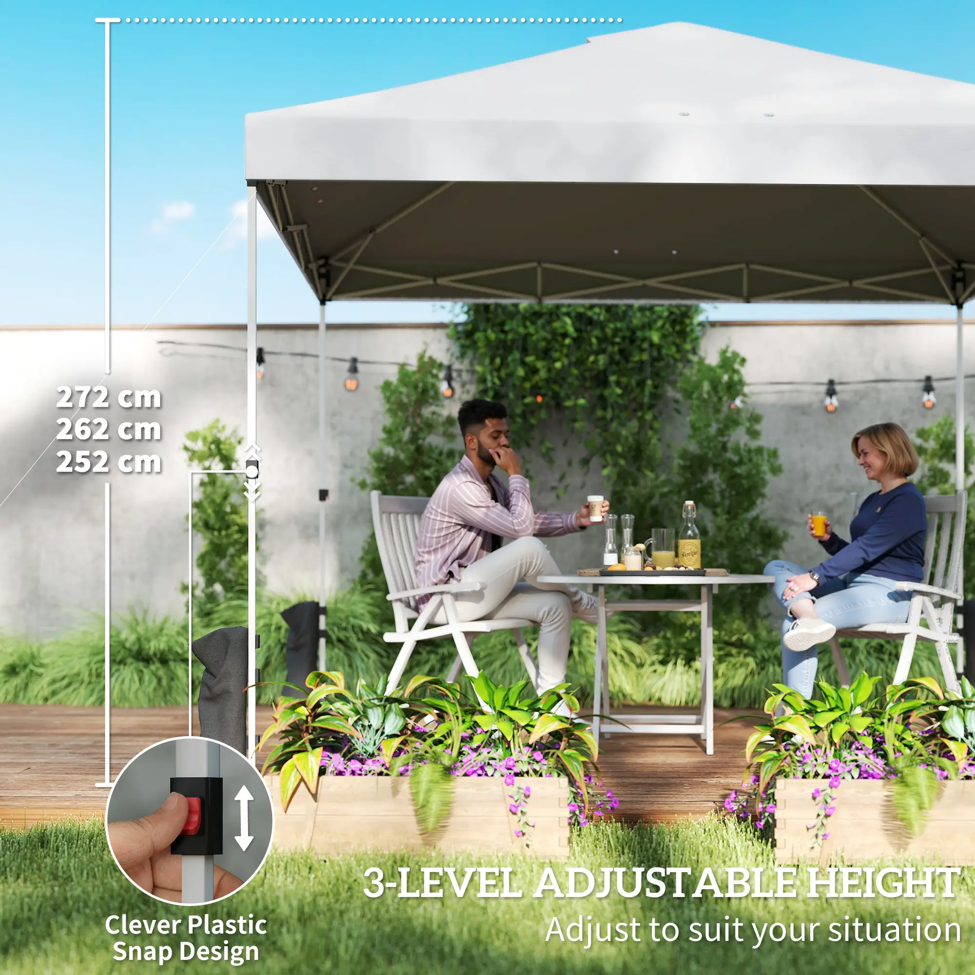 9.6 x 9.6 ft Pop Up Canopy Tent, UPF 50+, Sandbags, Wheeled Bag - Image 9