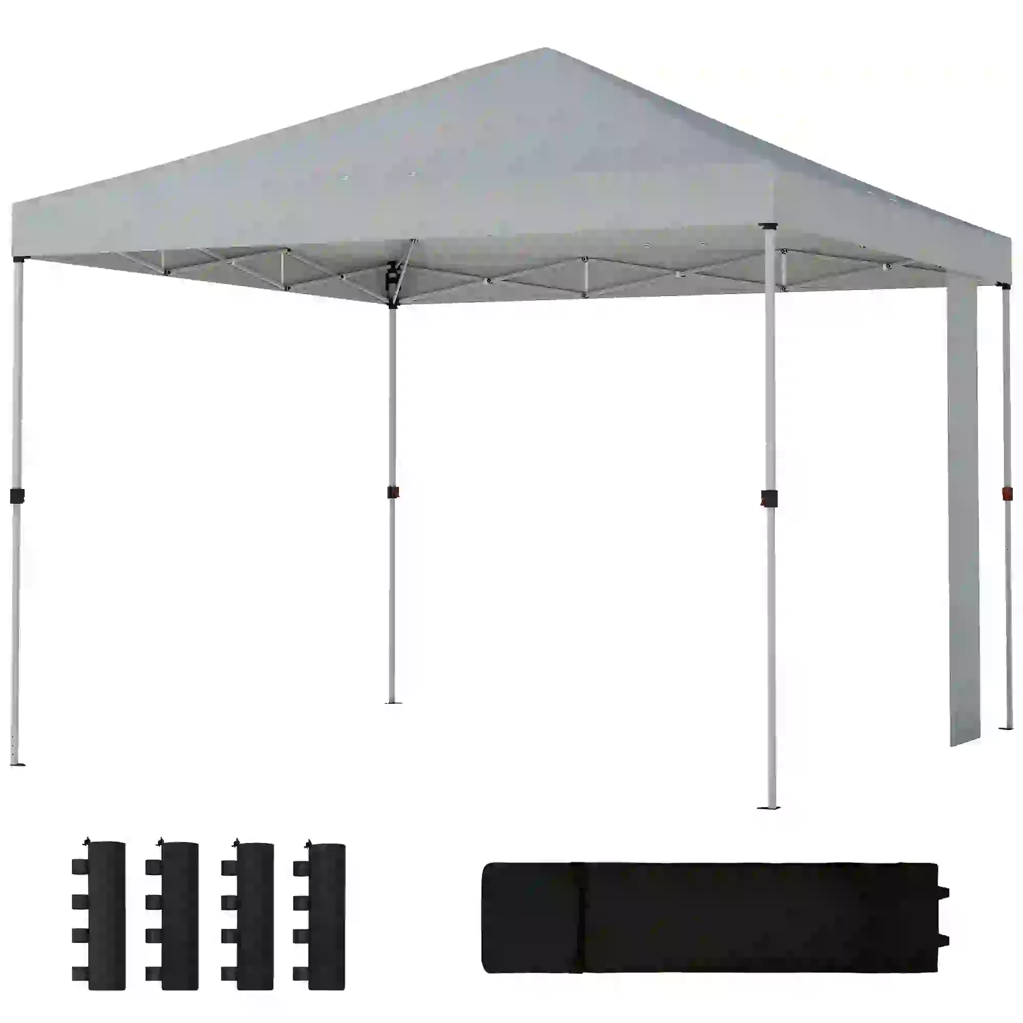 9.6 x 9.6 ft Pop Up Canopy Tent, UPF 50+, With Pockets, Sandbags, Wheeled Bag