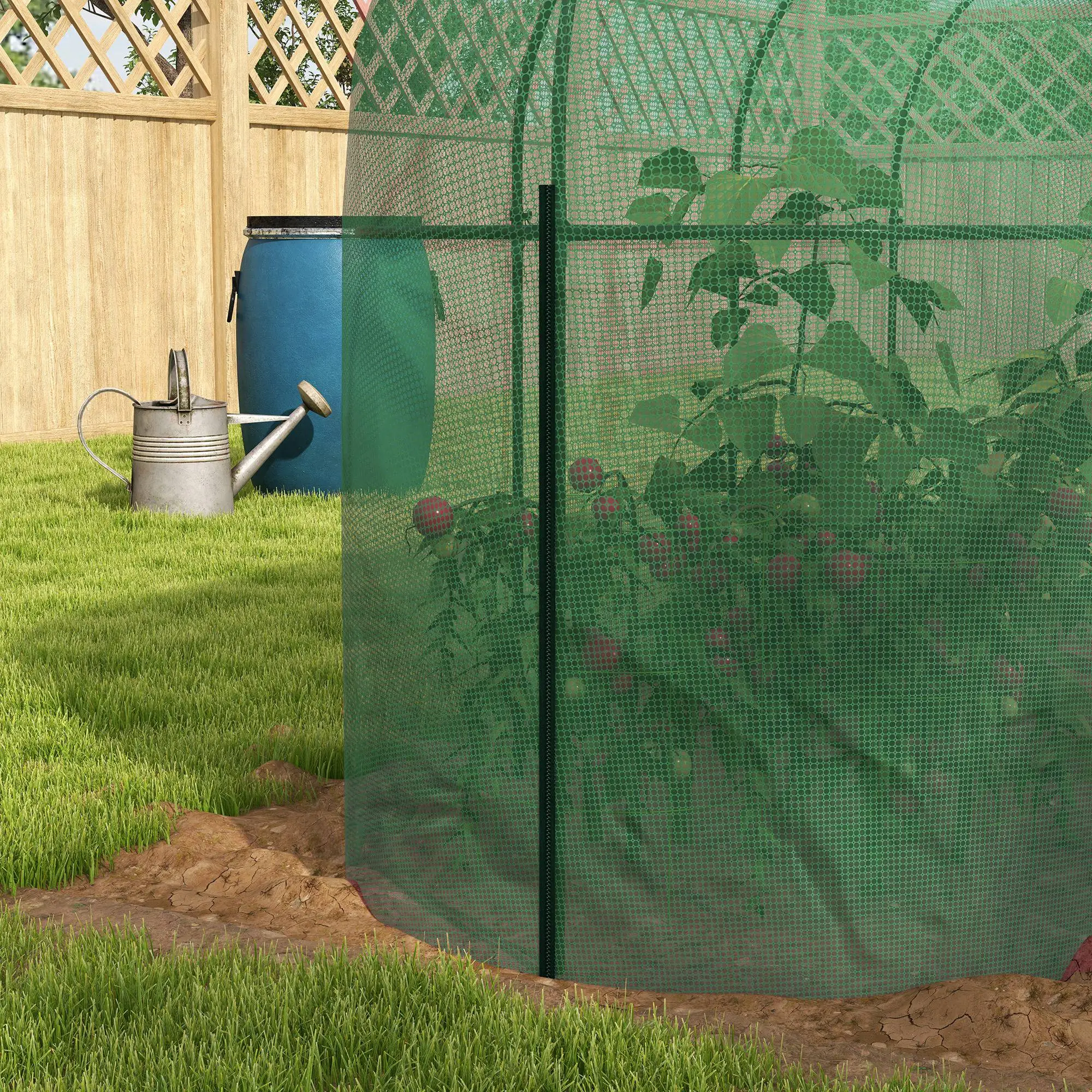 9.8' x 3.3' Plant Protector Tent, Crop Cage, Zipped Door, Ground Stakes - Image 10