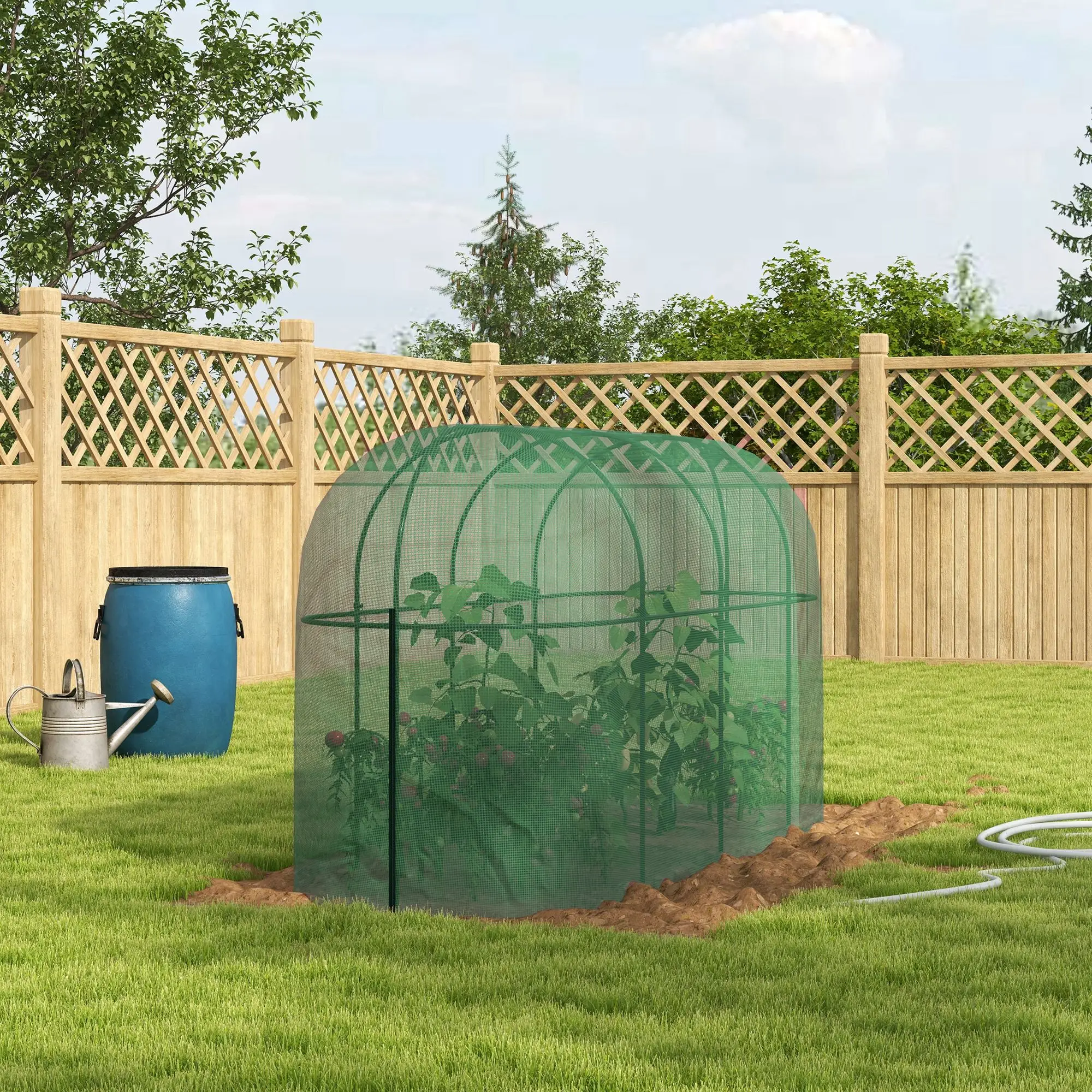 9.8' x 3.3' Plant Protector Tent, Crop Cage, Zipped Door, Ground Stakes - Image 8