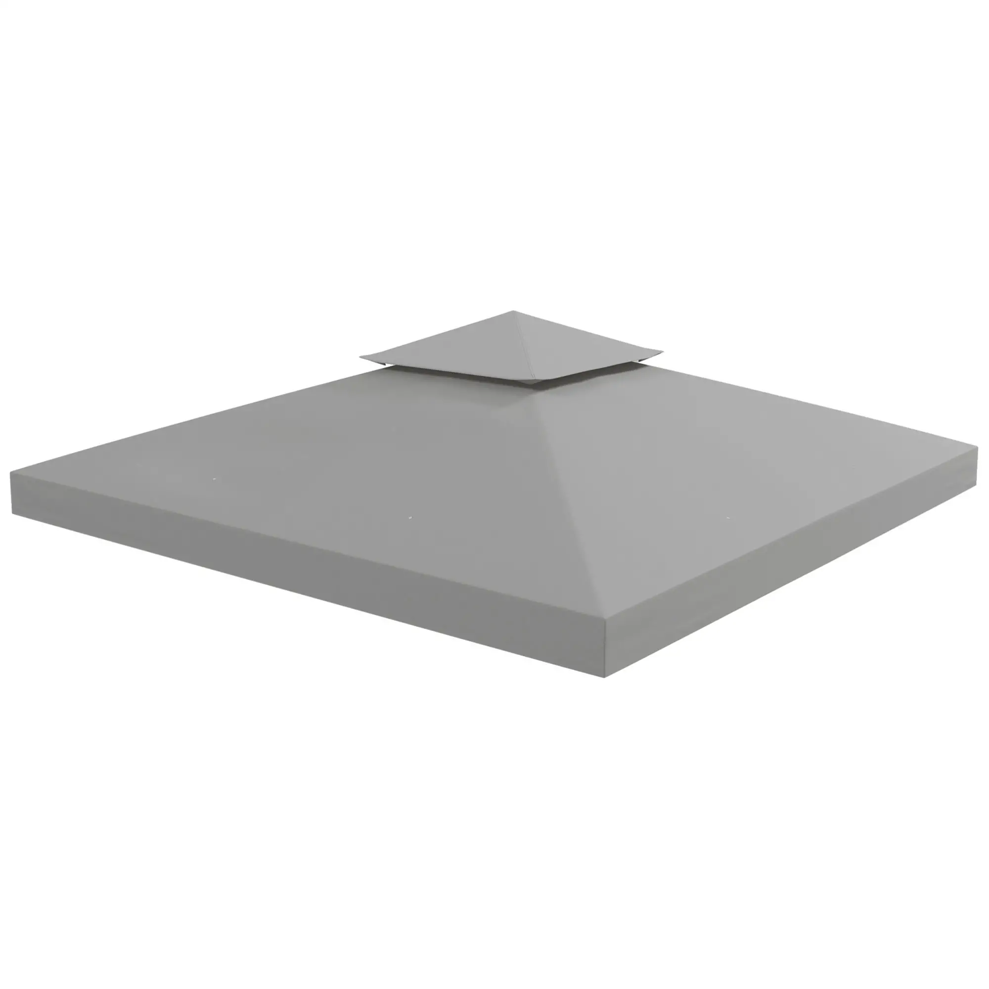9.8' x 9.8' Square 2-Tier Gazebo Canopy Cover, Light Grey - Image 11