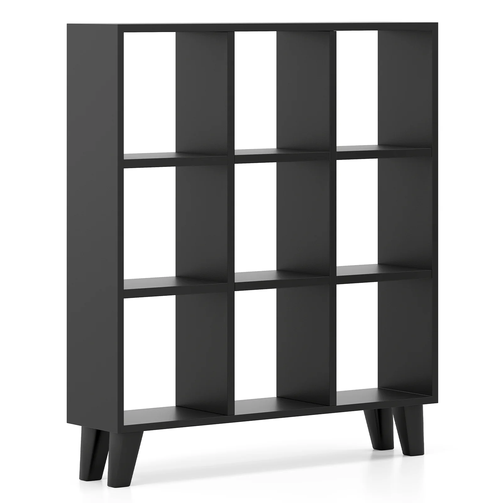 9-Cube Bookcase, 6 Removable Shelves, Black - Image 4
