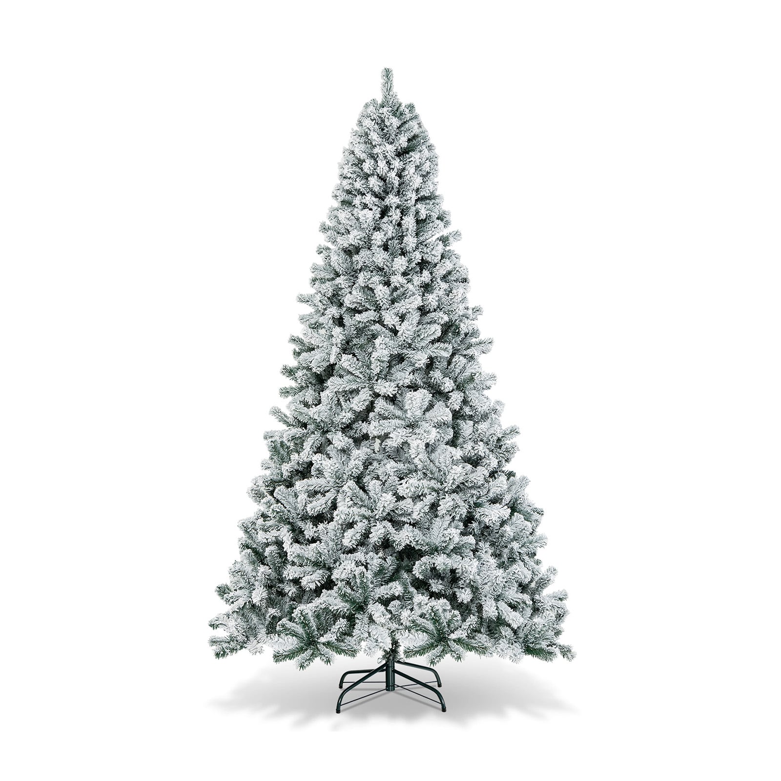 9 Feet Artificial Christmas Tree, Premium Snow Flocked Hinged, White