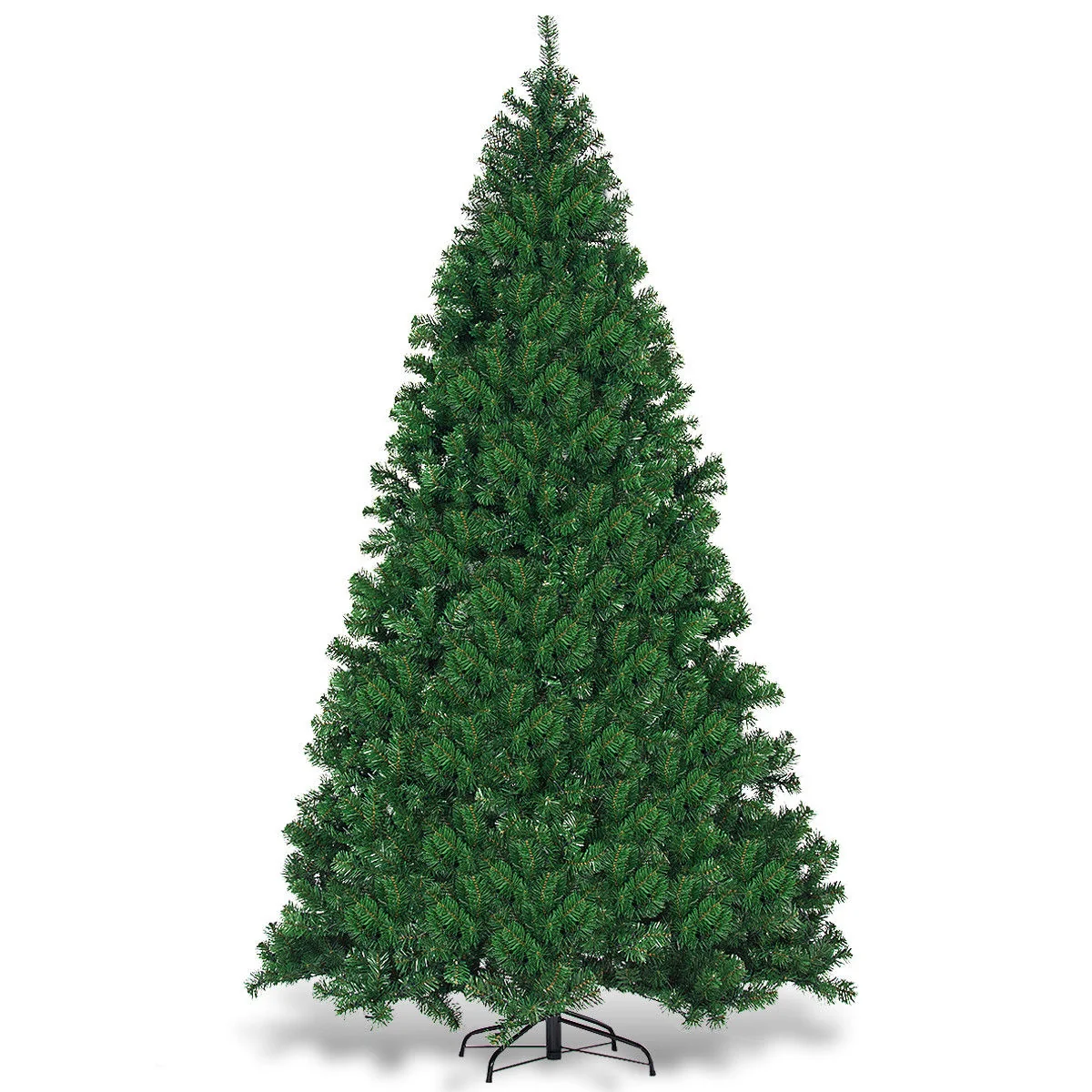 9 Feet Pre-Lit PVC Artificial Christmas Tree, 700 LED Lights, Green