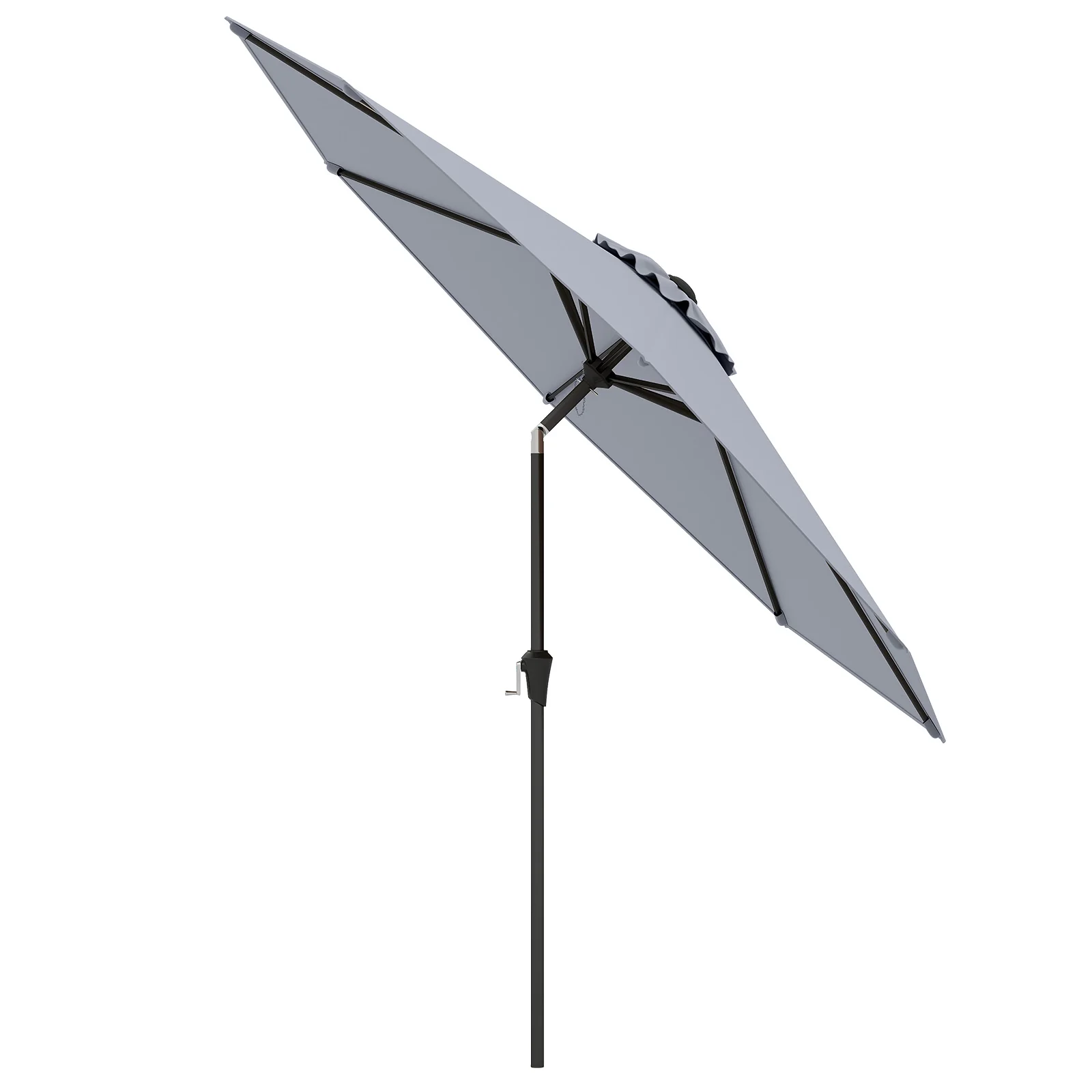 9 FT Outdoor Patio Table Umbrella, Push Button Tilt Crank Lift, Gray - Image 3