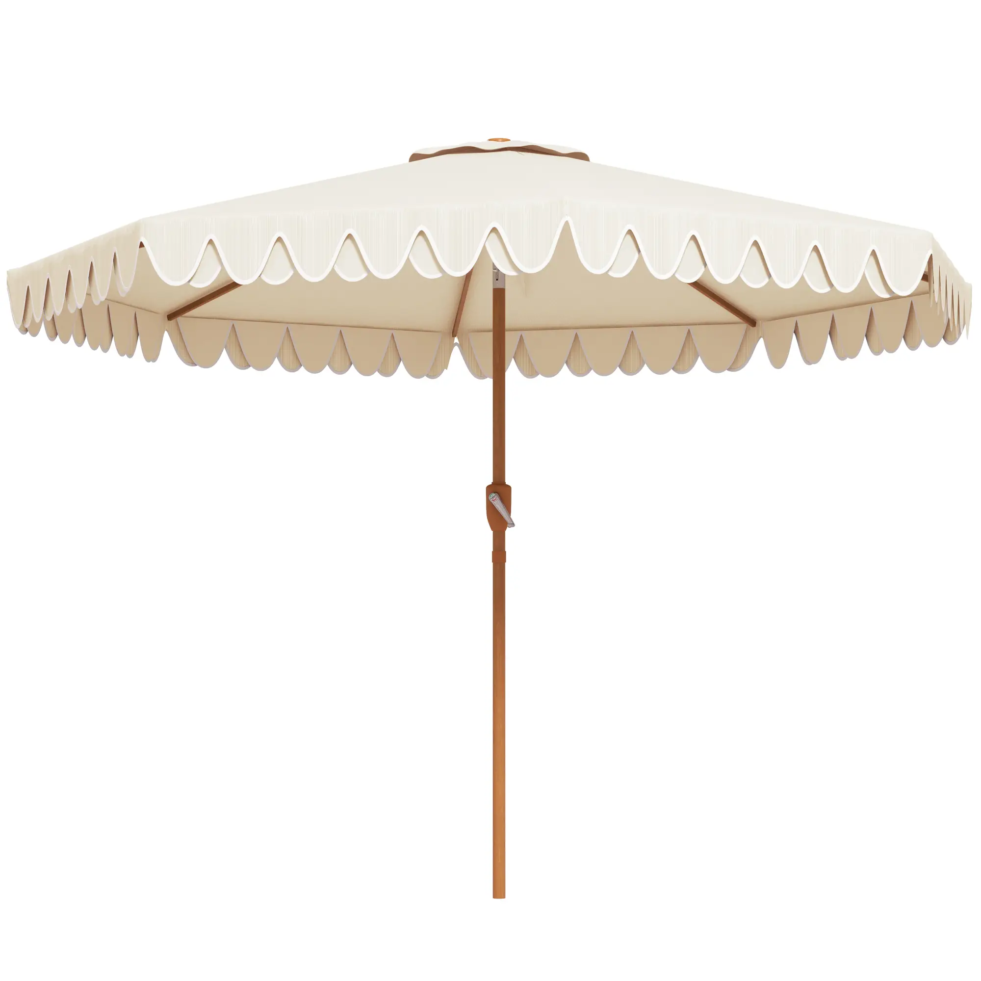 9 ft Outdoor Patio Umbrella, Push Button Tilt Crank, Cream White
