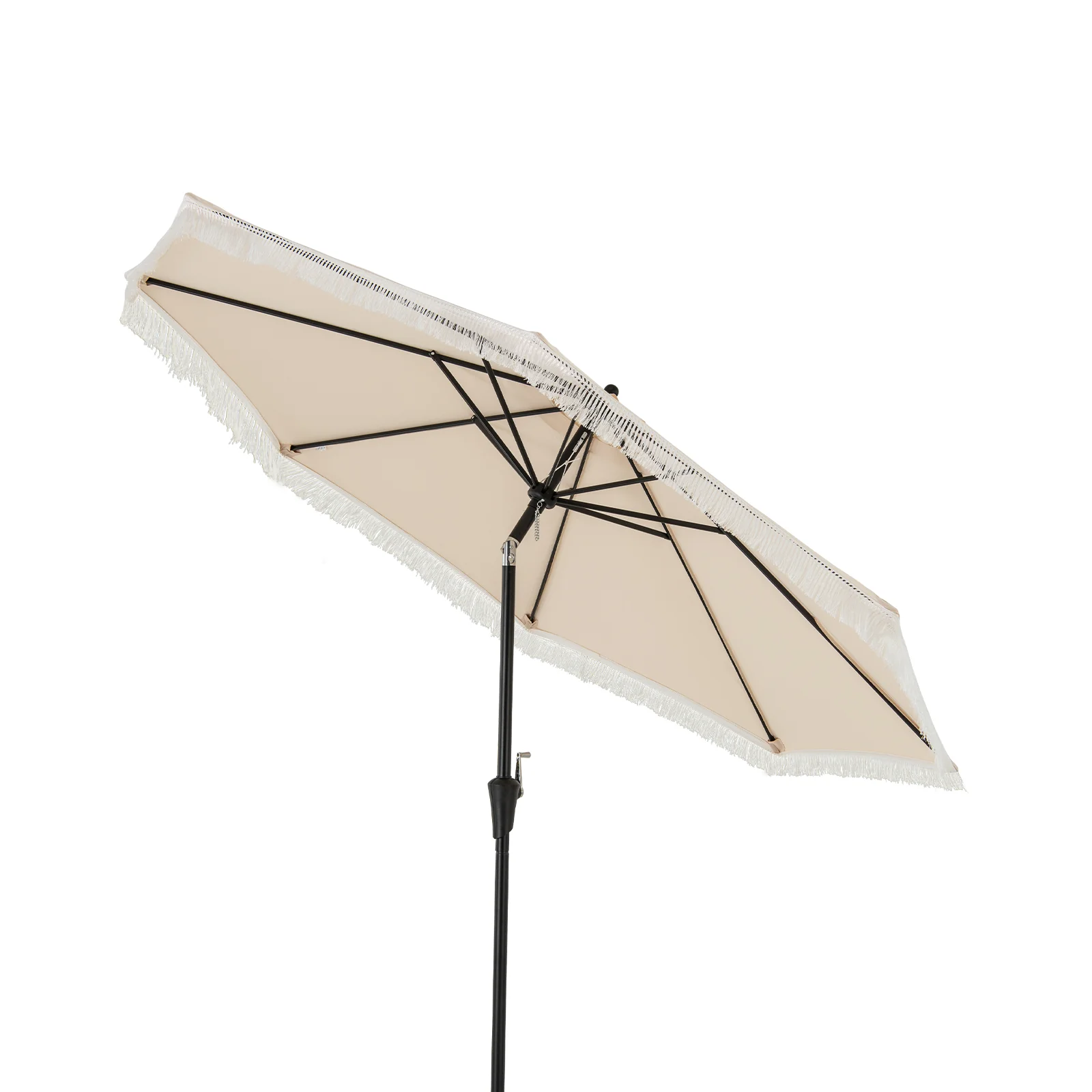 9 FT Patio Umbrella, Sun-Protective Canopy, Beige - Image 4