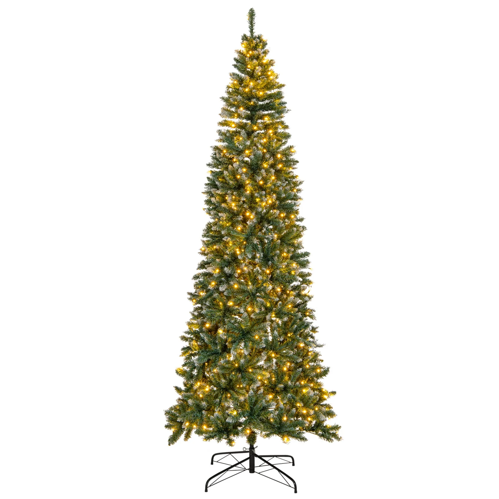 9 FT Pre-Lit Artificial Christmas Tree, 1298 Snowy Branch Tips, Green