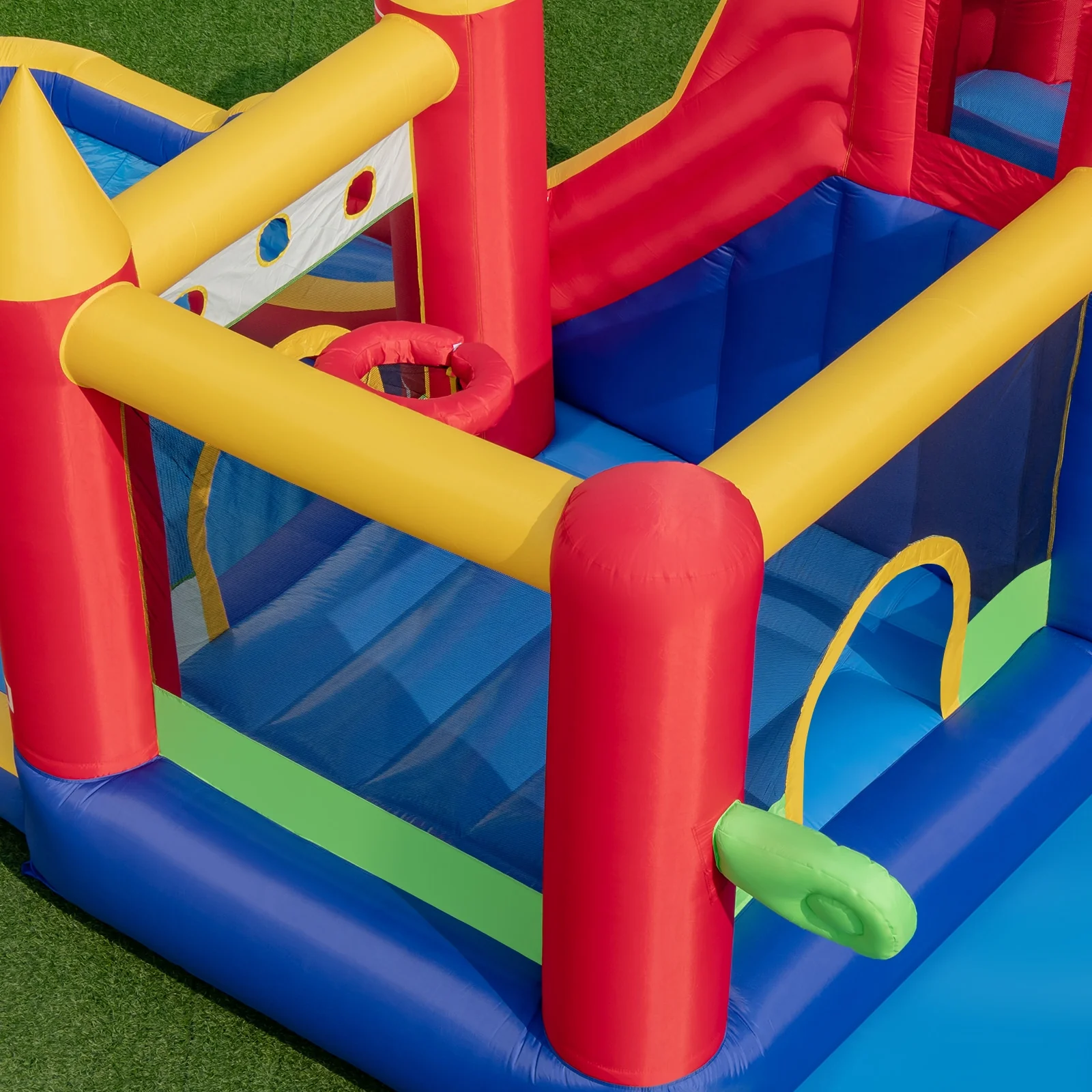 9-in-1 Inflatable Bounce Castle with Water Slide, Splash Pool, Multicolor - Image 7
