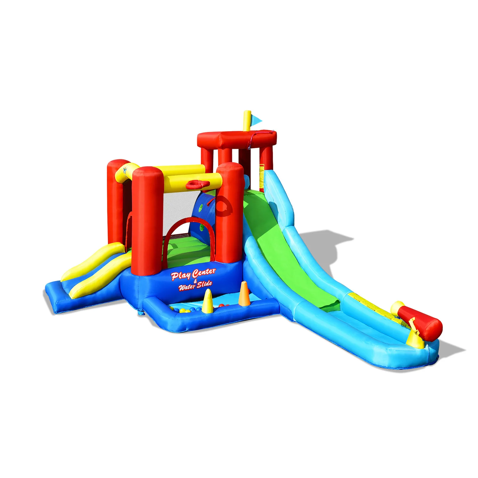 9-in-1 Inflatable Kids Water Slide Bounce House, Multicolor - Image 4