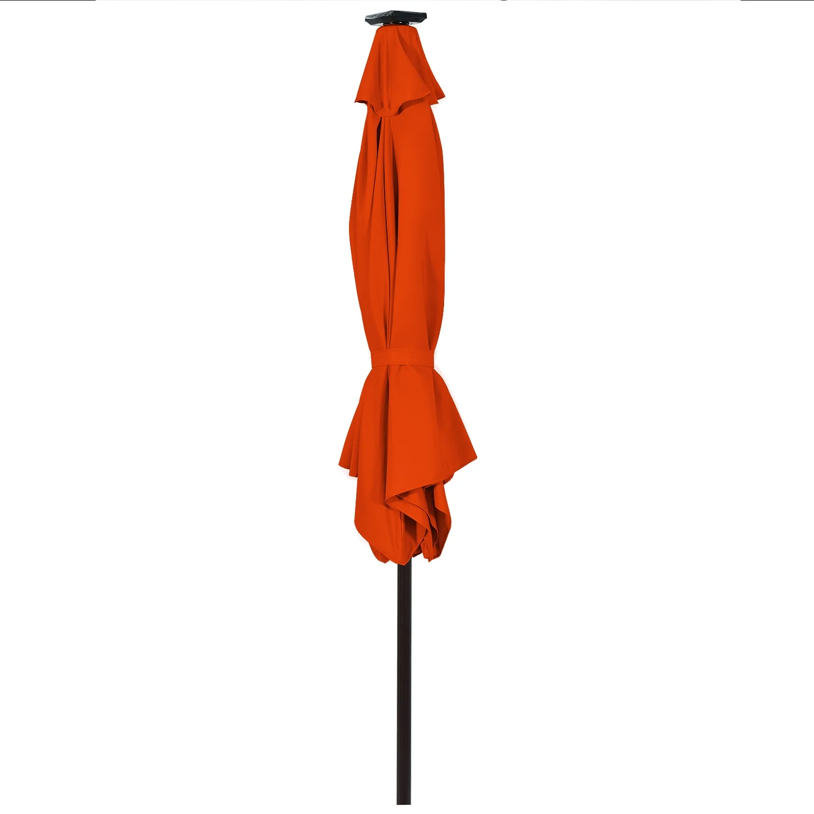 9 Inch Solar LED Patio Umbrella, Tilt Crank Lift, Orange - Image 5