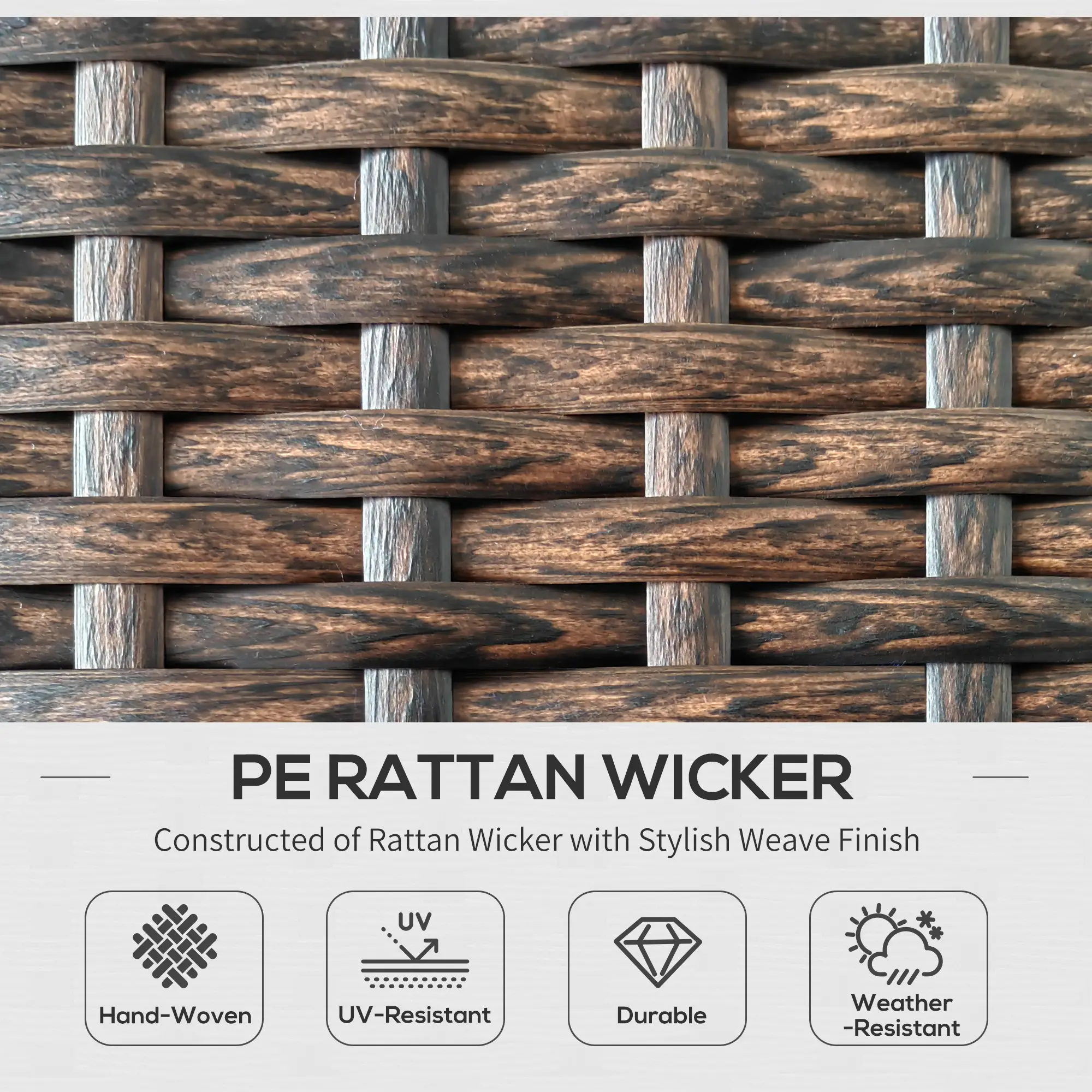 9-Piece Wicker Patio Set with Cushion, Light Grey - Image 4