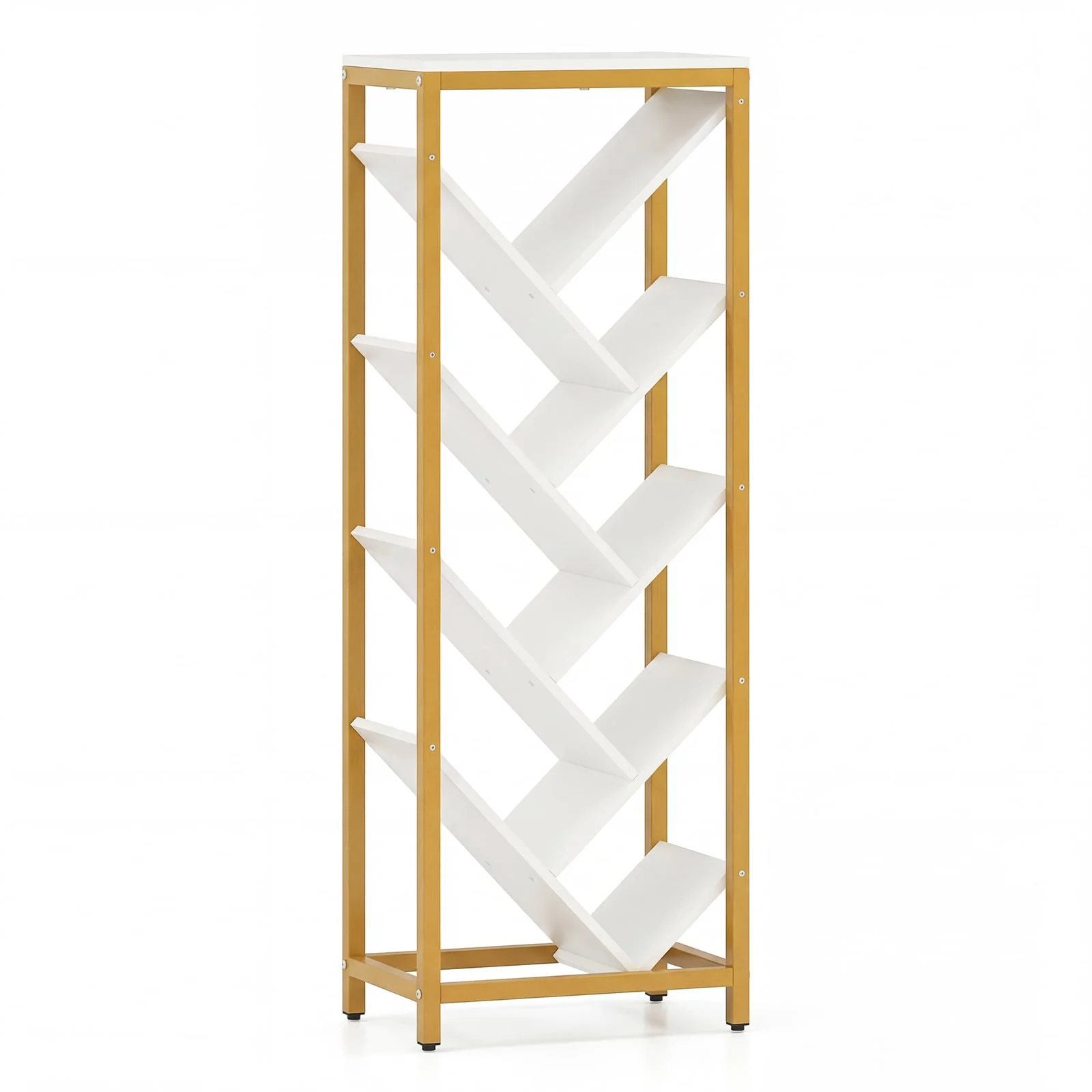 9-Tier Freestanding Bookcase, White - Image 4