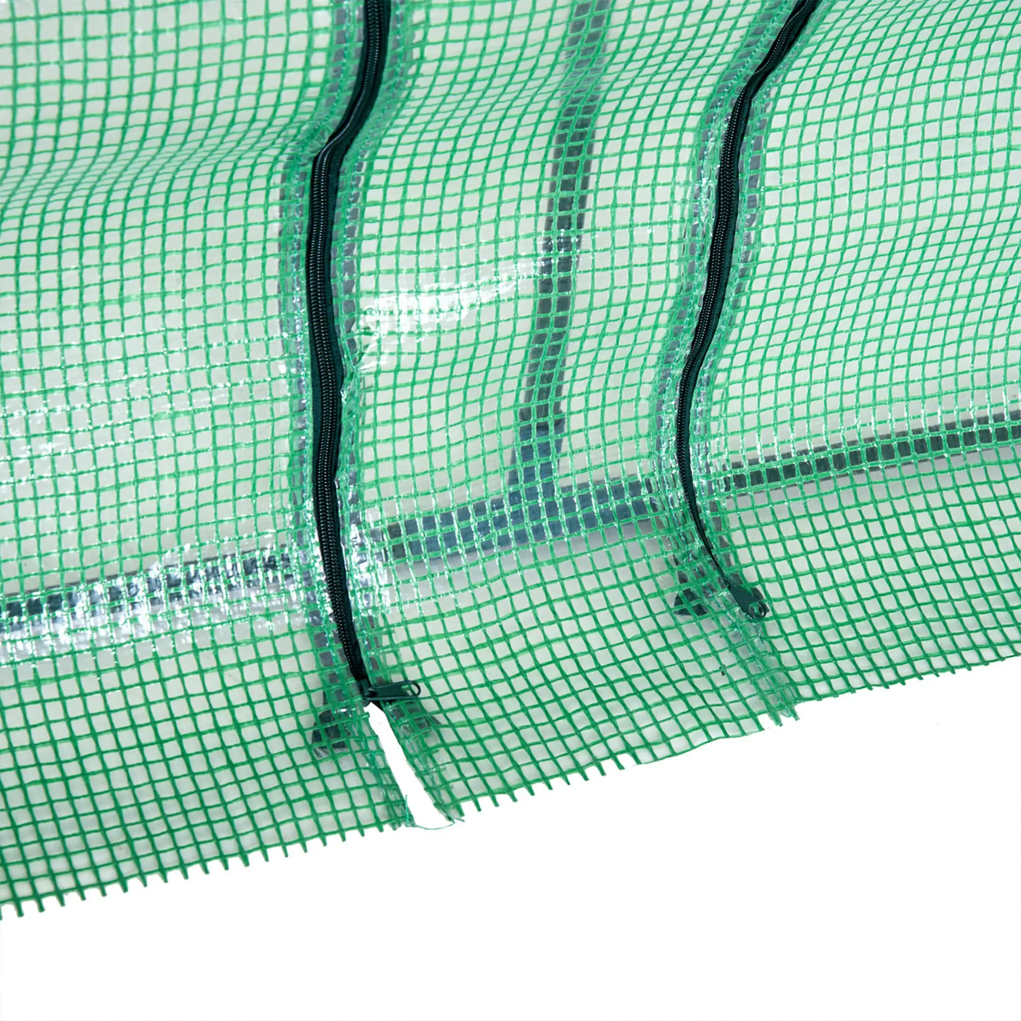 9' x 3' x 3' Mini Greenhouse, PE Cover, Zippered Doors, Green - Image 8