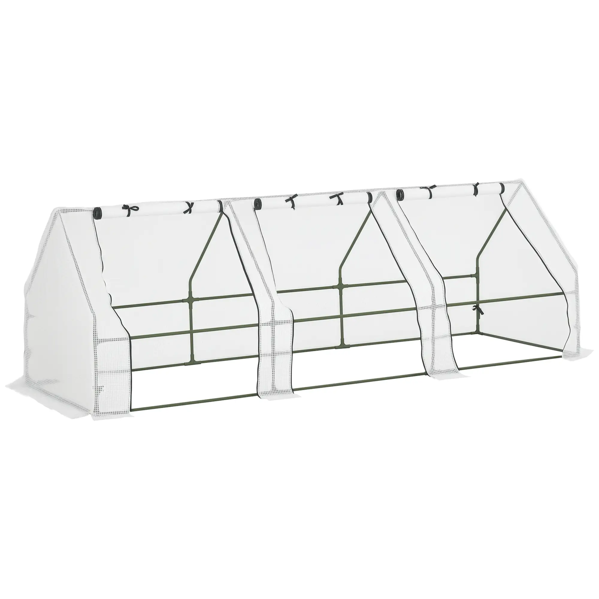 9' x 3' x 3' Mini Greenhouse, Portable with PE Cover, White