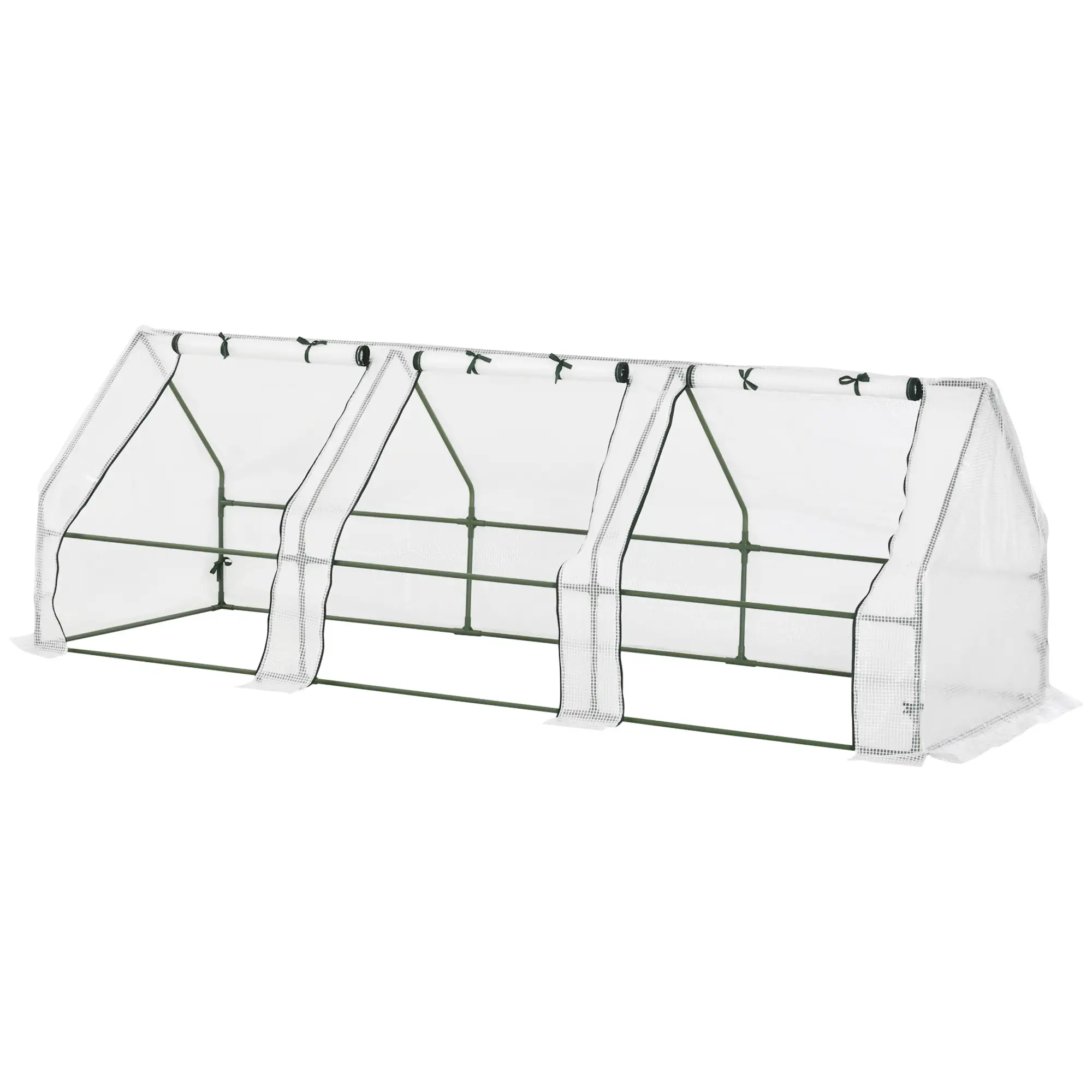 9' x 3' x 3' Mini Greenhouse, Portable with PE Cover, White - Image 14