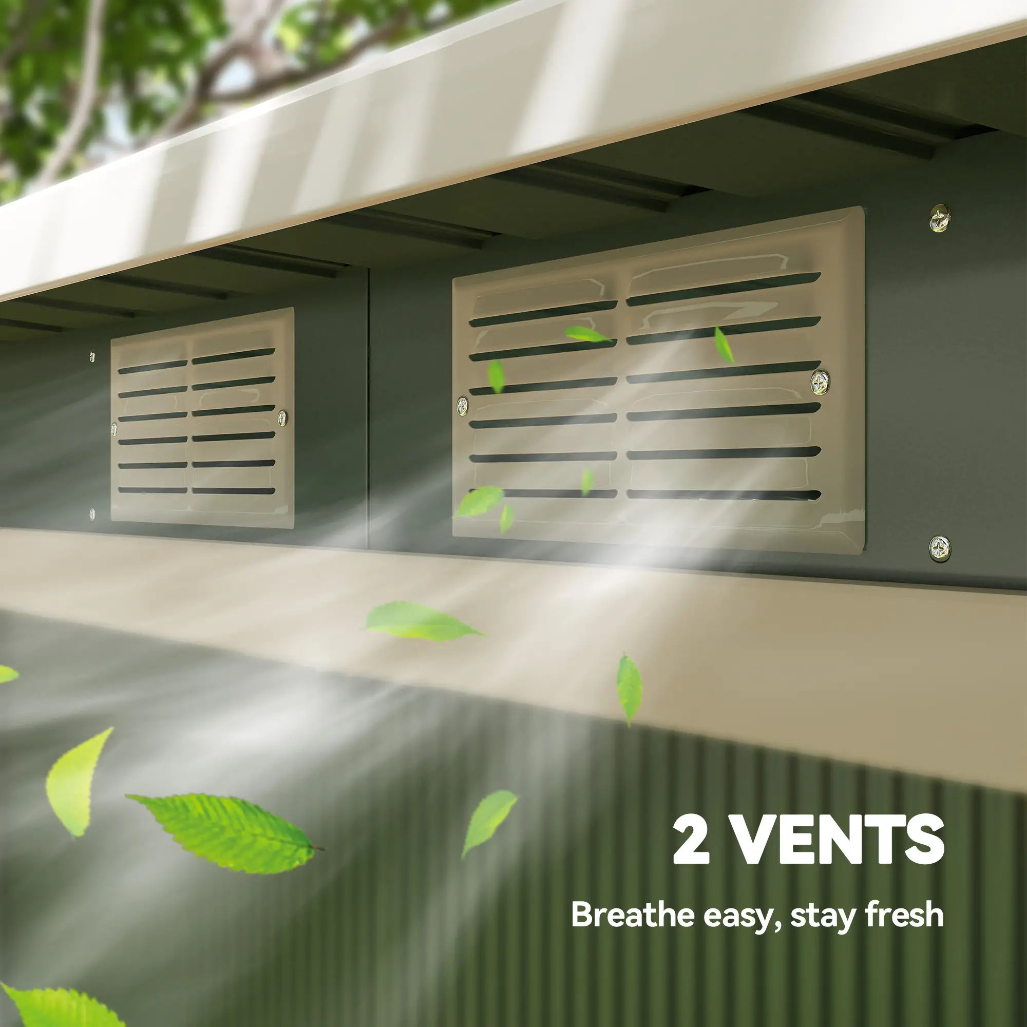 9' x 4' Metal Garden Storage Shed, with Foundation Kit, Light Green - Image 10