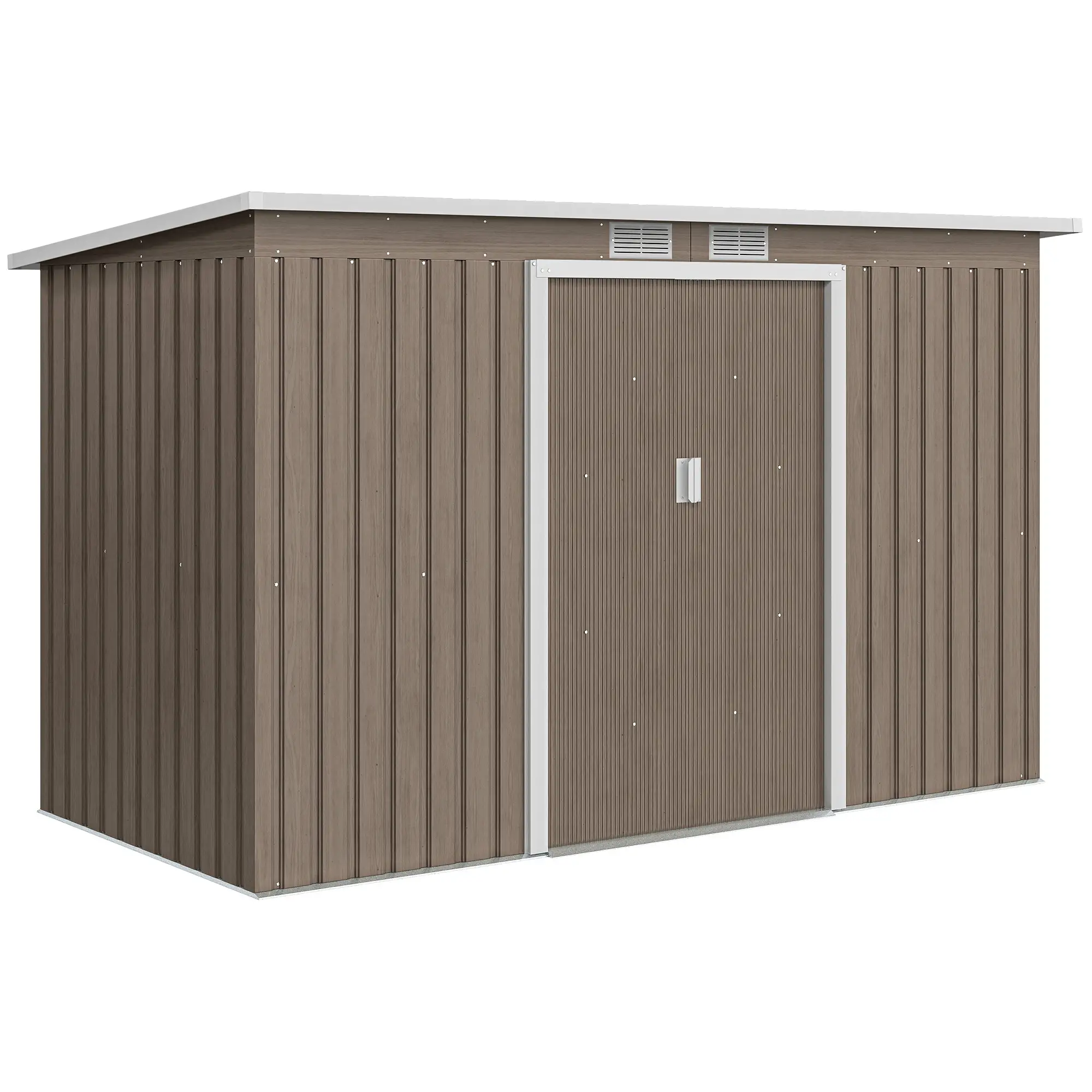 9' x 4' Metal Storage Shed, Foundation Kit, Ventilation, Light Grey - Image 11