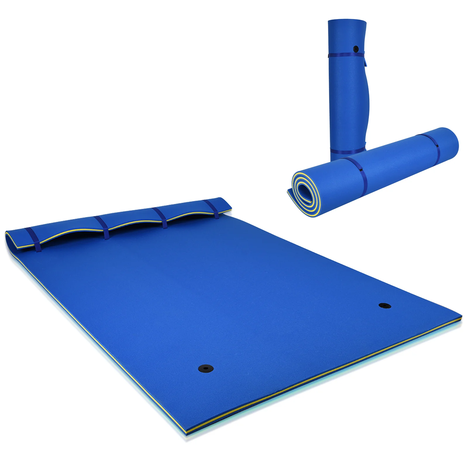 9' x 6' Floating Water Pad, 3 Layer Foam Mat, Blue - Image 3