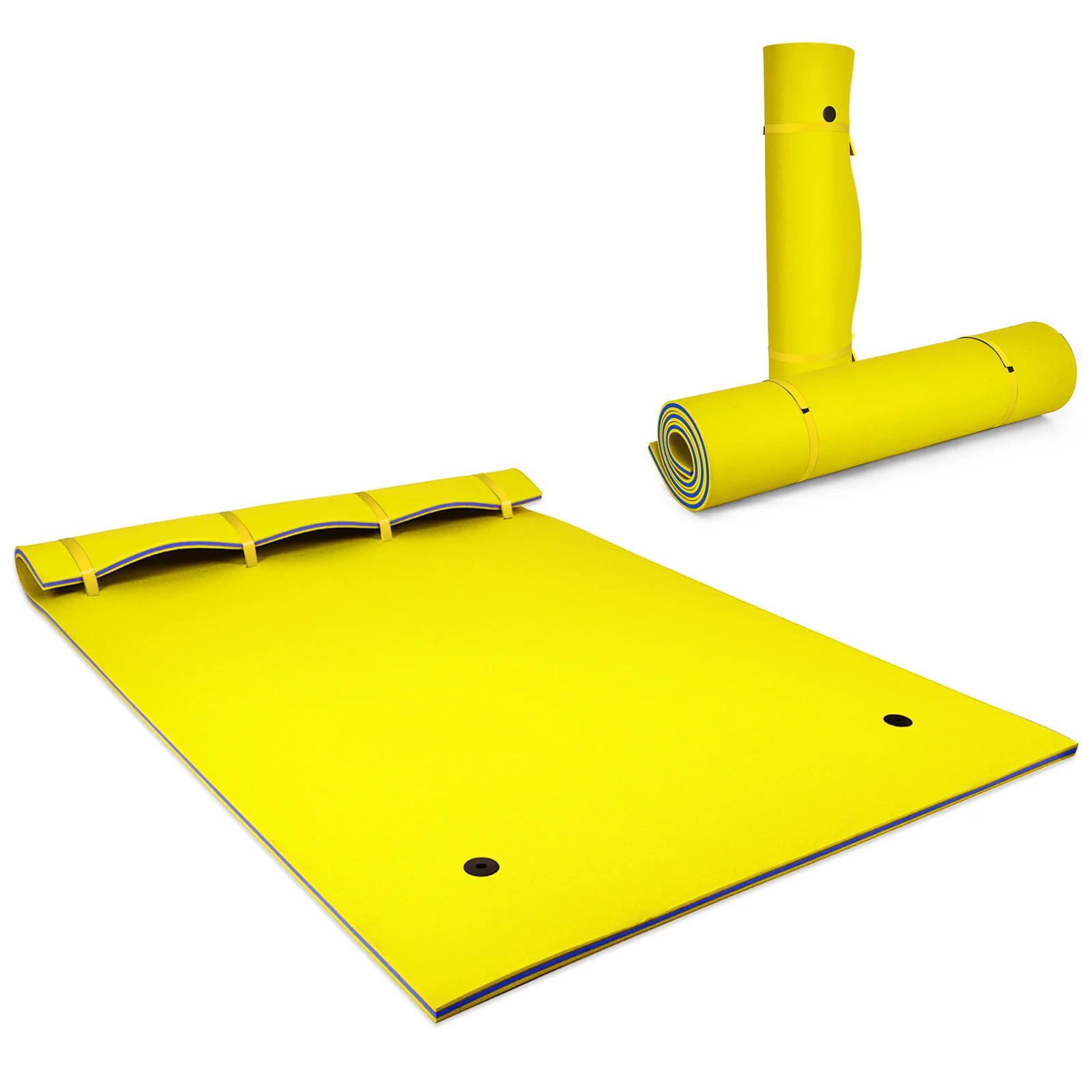 9' x 6' Floating Water Pad, 3 Layer Foam Mat, Yellow