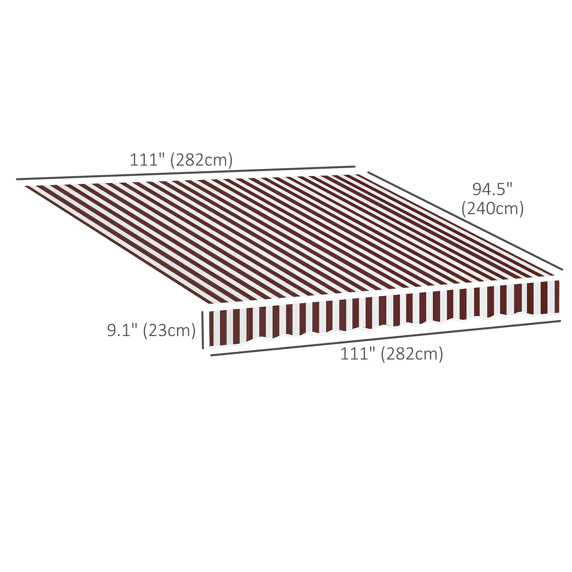 9' x 8' Outdoor Sunshade Canopy, UV Protection, White, Red - Image 3