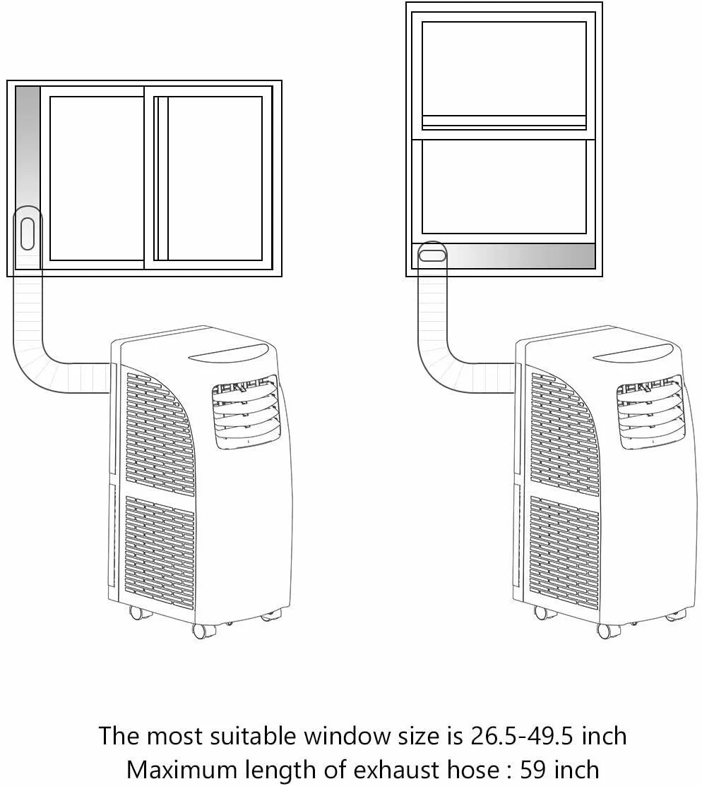9000 BTU Portable Air Conditioner, Dehumidifier, Remote, Black, White - Image 6