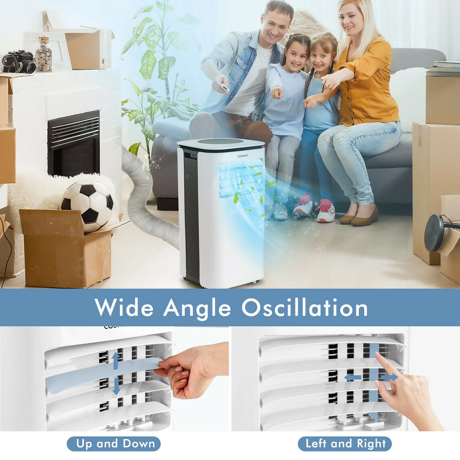 9000 BTU Portable Air Conditioner, Fan, Dehumidifier, White - Image 9