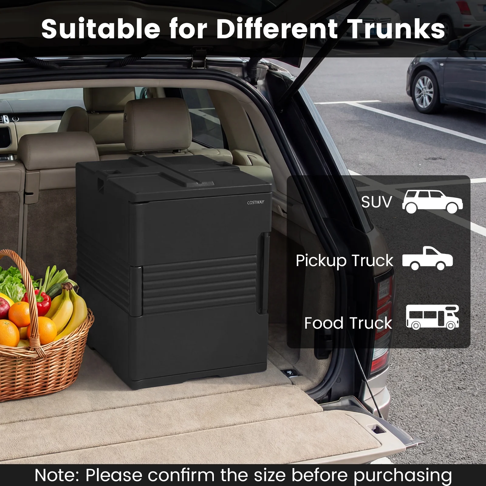 91 Qt Insulated Food Pan Carrier with Door Shafts, Black - Image 9