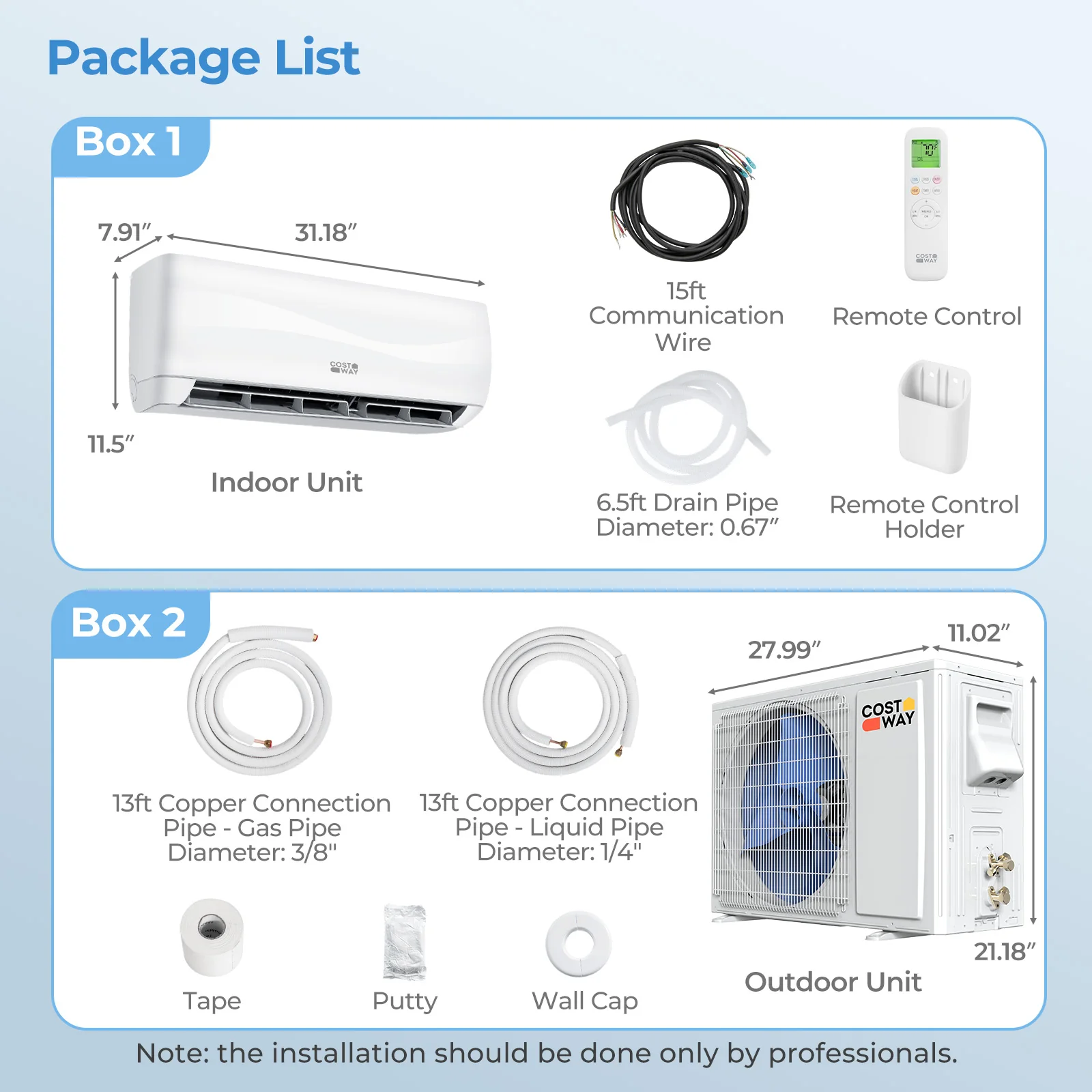 9100 BTU 20.5 SEER2 Mini Split Air Conditioner, Heat Pump, White - Image 2