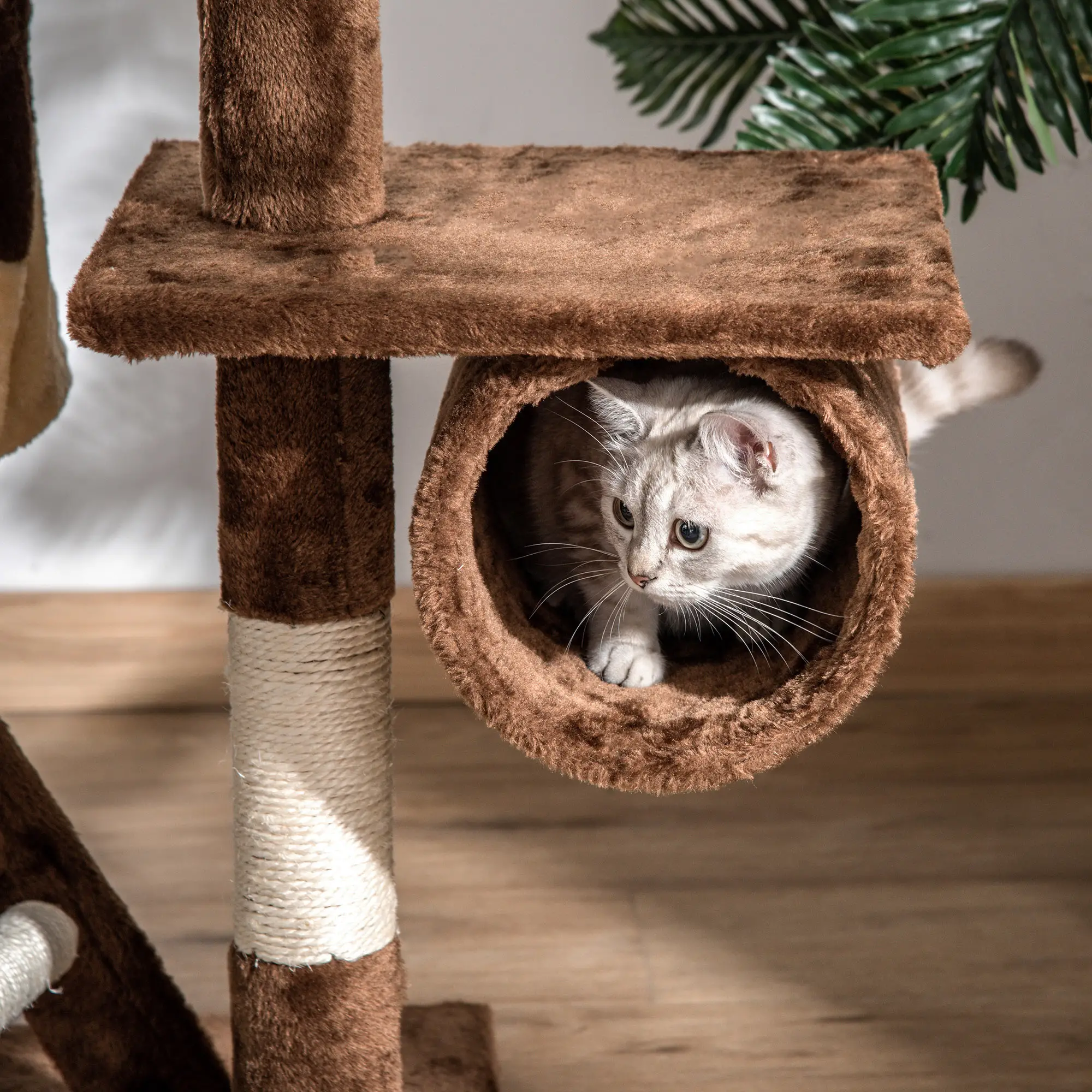 94"-102" Cat Tree, Ceiling High Condo, Scratching Post, Multi-Level Play House - Image 11