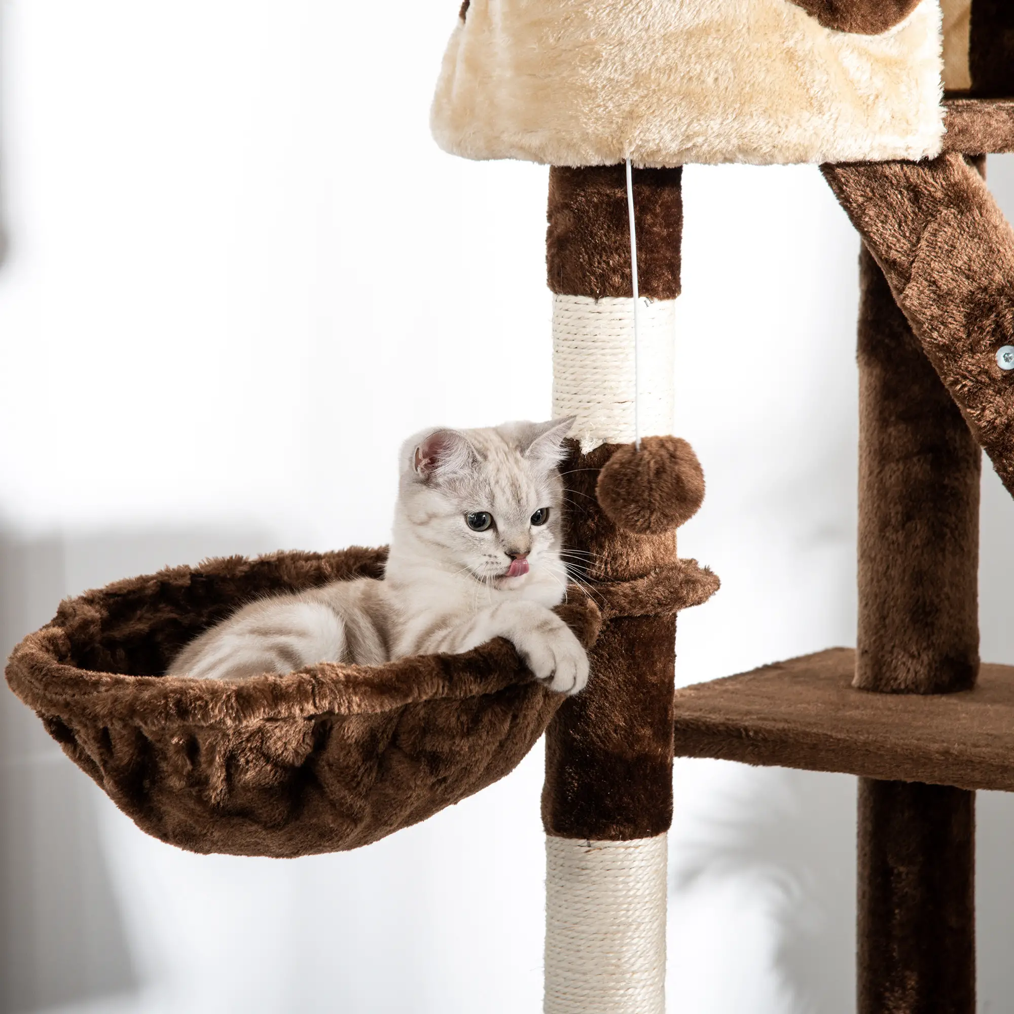 94"-102" Cat Tree, Ceiling High Condo, Scratching Post, Multi-Level Play House - Image 13