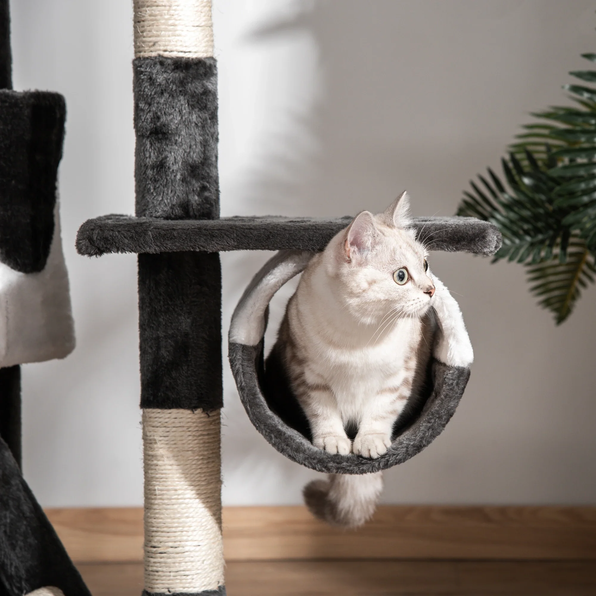 94"-102" Floor to Ceiling Cat Tree, Multi-Level Play House, Scratching Post - Image 10