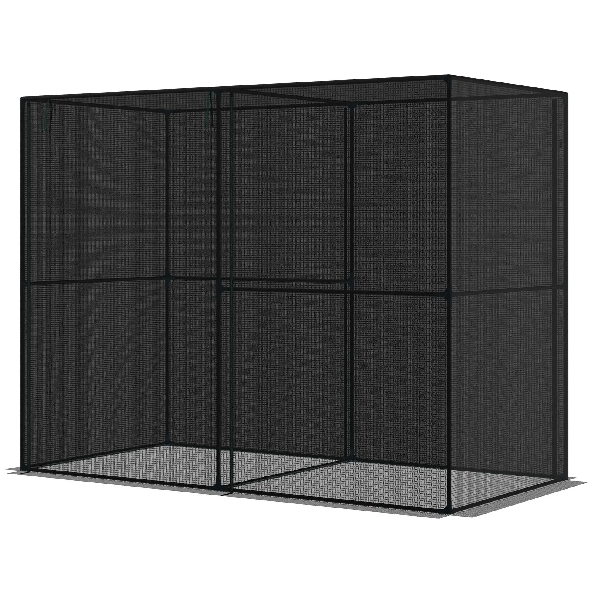 94.5''x47.25''x72.75'' Heavy Duty Greenhouse, Roll-Up Zipper Doors, Black - Image 12