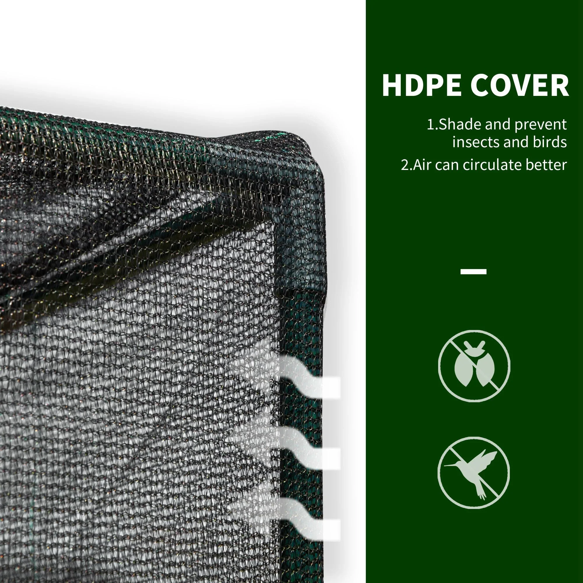 94.5''x47.25''x72.75'' Heavy Duty Greenhouse, Roll-Up Zipper Doors, Black - Image 5