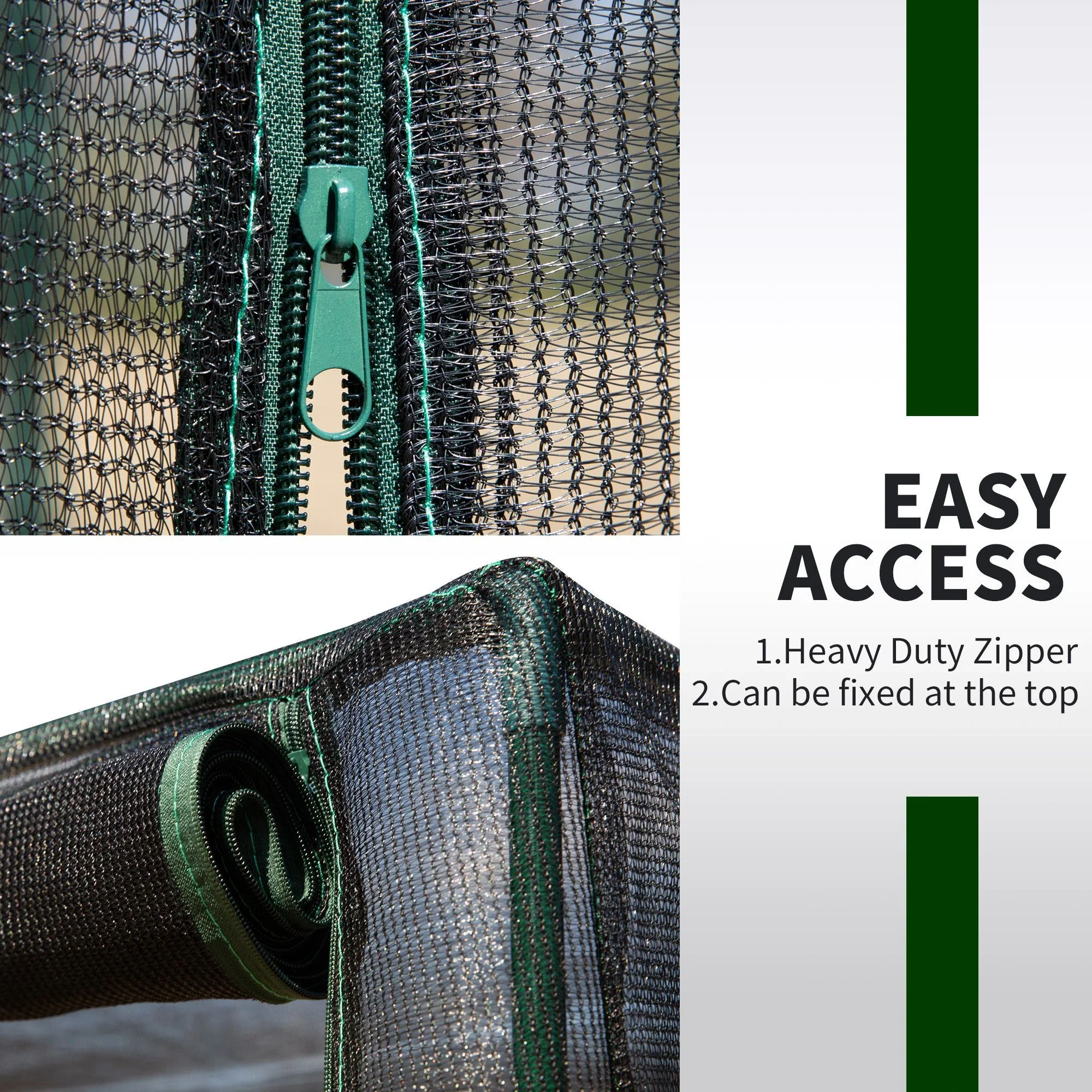94.5''x47.25''x72.75'' Heavy Duty Greenhouse, Roll-Up Zipper Doors, Black - Image 6