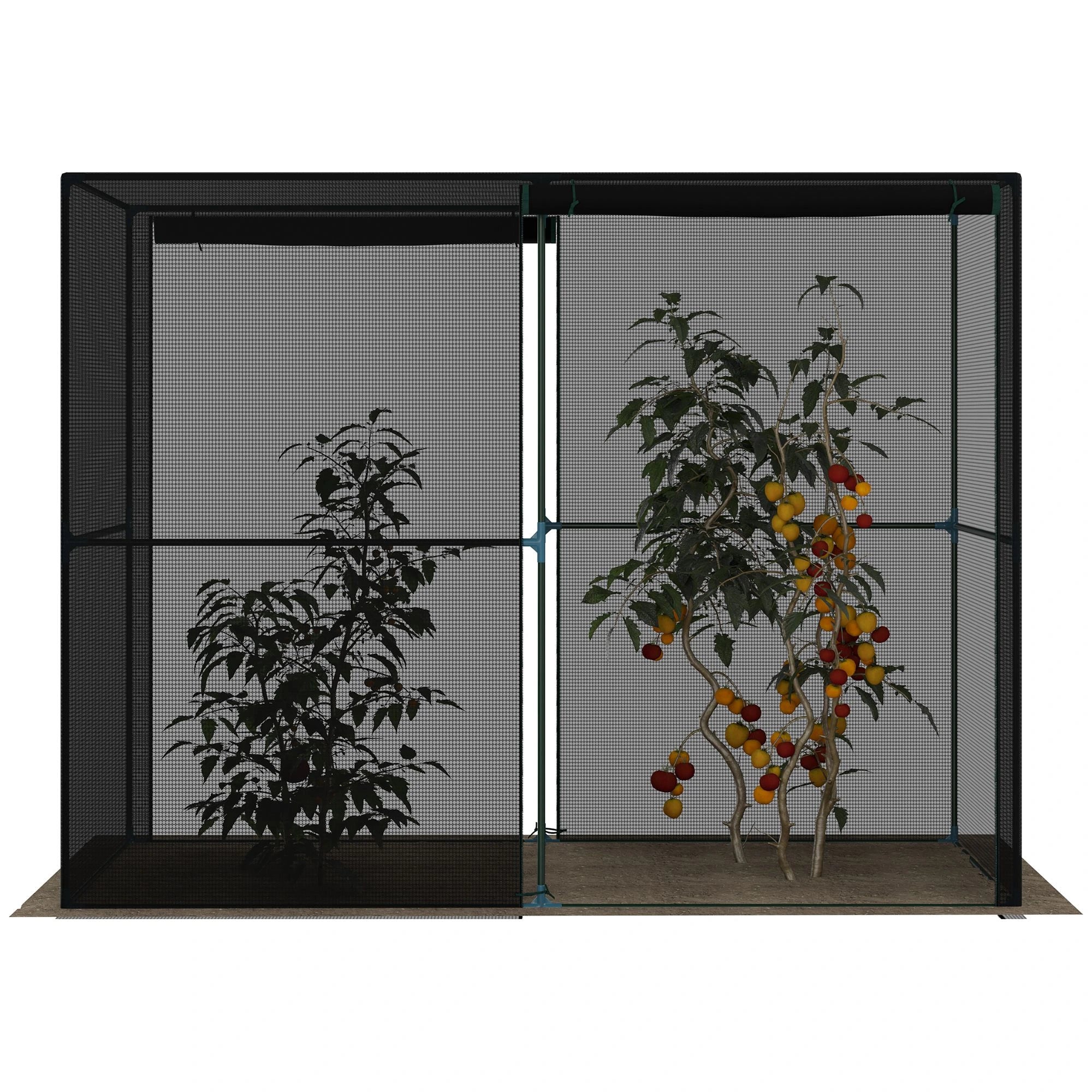 94.5''x47.25''x72.75'' Heavy Duty Greenhouse, Roll-Up Zipper Doors, Black - Image 7