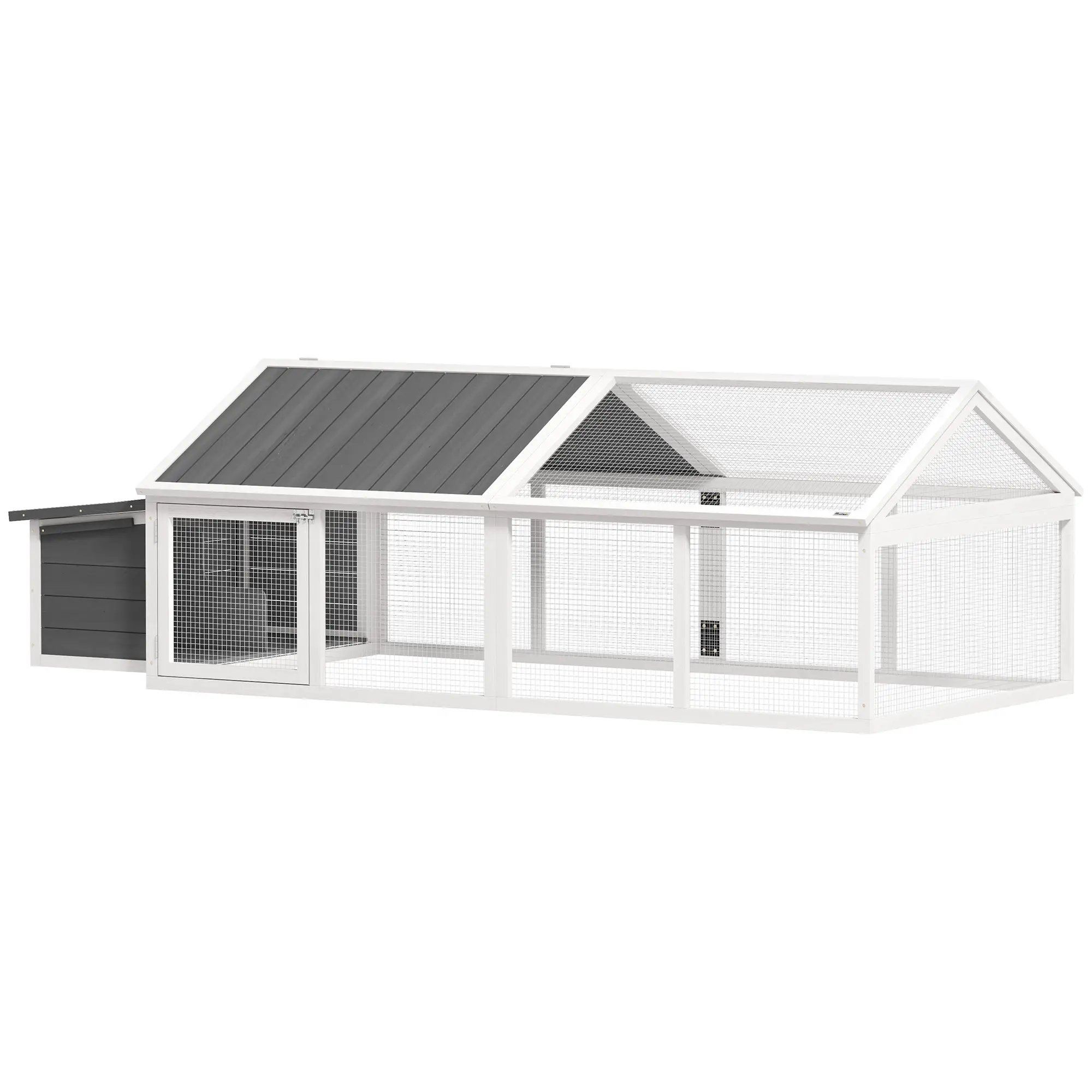 95"L Chicken Coop With Nesting Box, Wooden Roof, Side Door, For 4-8 Chickens - Image 11