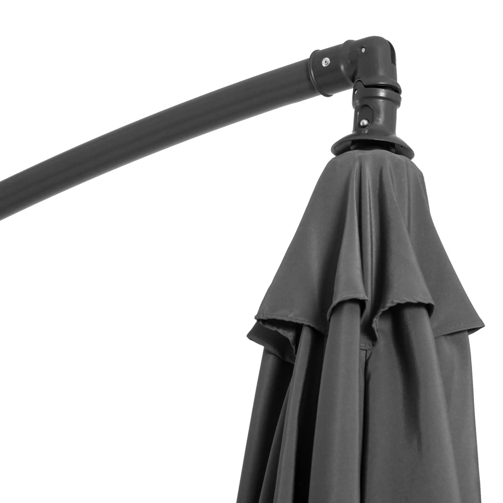 9.7ft Offset Patio UmbrellaCantilever Parasol with Crank Handle, 8 Ribs and Cross Base for Outdoor, Sun Shade, Cream - Image 10