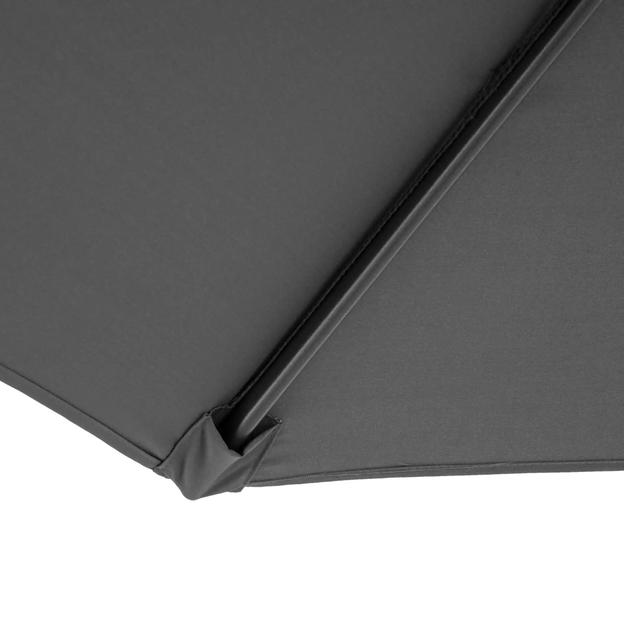 9.7ft Offset Patio UmbrellaCantilever Parasol with Crank Handle, 8 Ribs and Cross Base for Outdoor, Sun Shade, Cream - Image 11