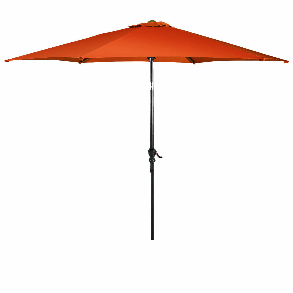 9ft Patio Market Table Umbrella, Push Button Tilt Crank, Orange - Image 5
