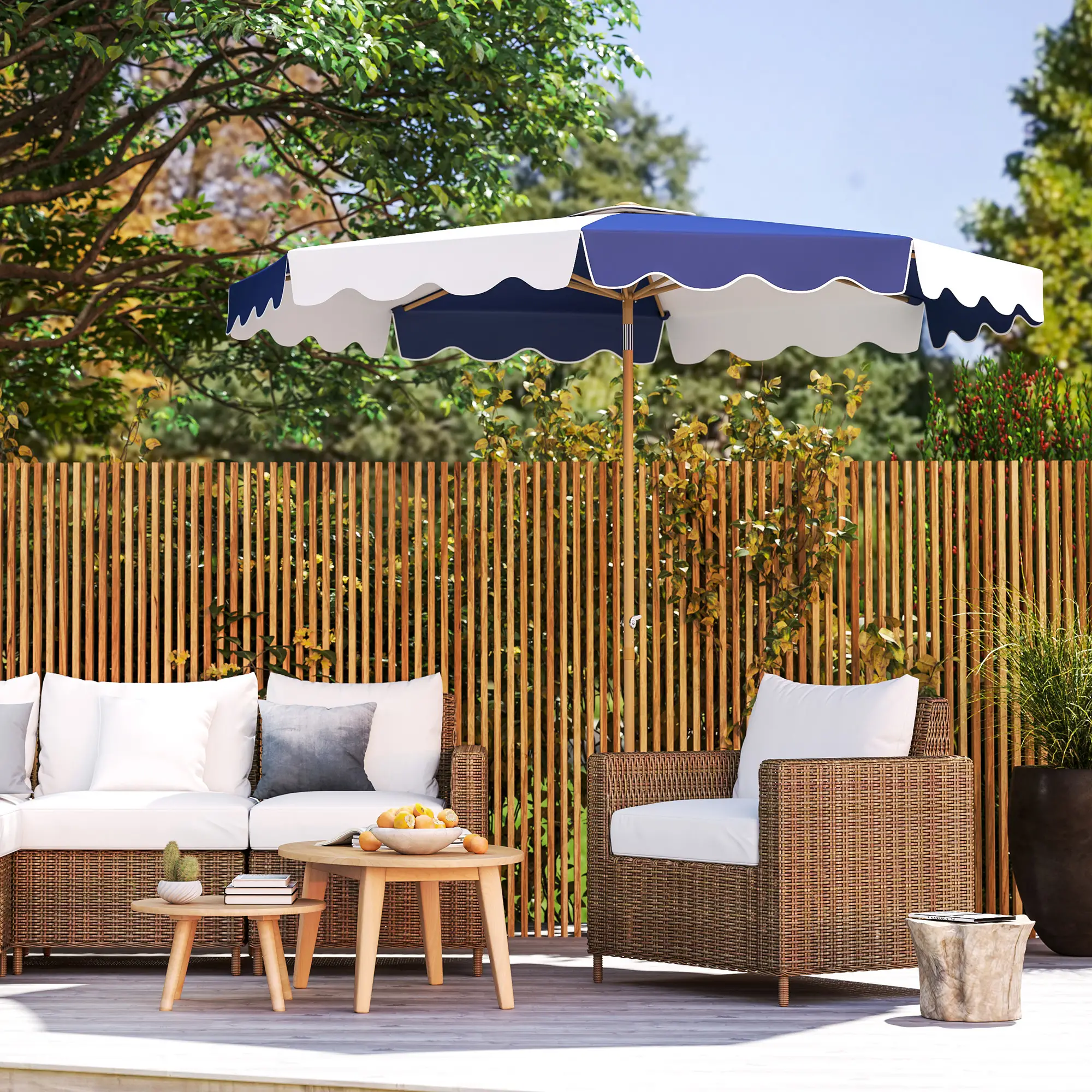 9FT Patio Umbrella, 8 Ribs, Crank & Tilt, UPF 50+, Mixed Color - Image 10