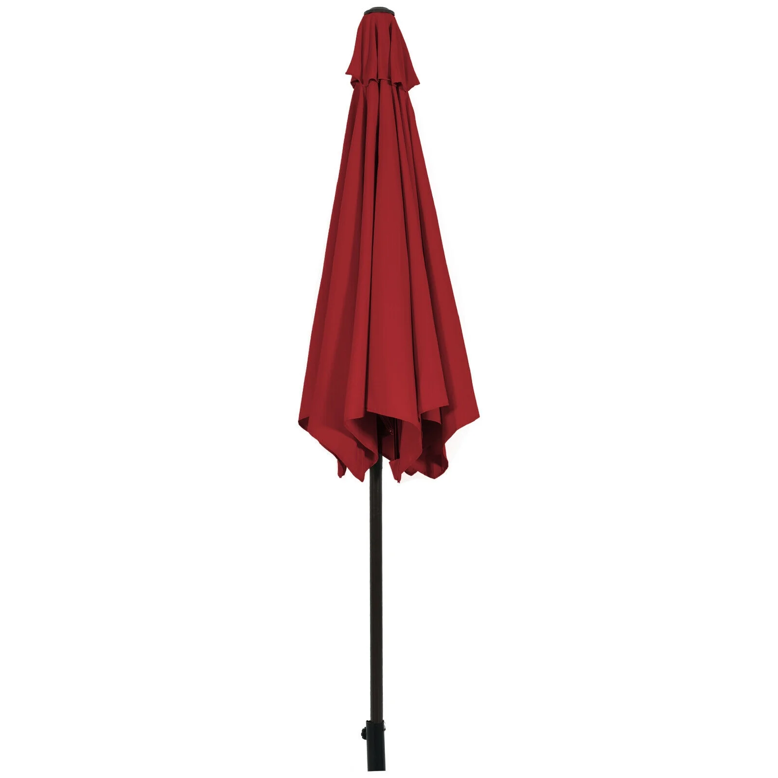9FT Patio Umbrella, Steel Tilt Crank, Burgundy - Image 10