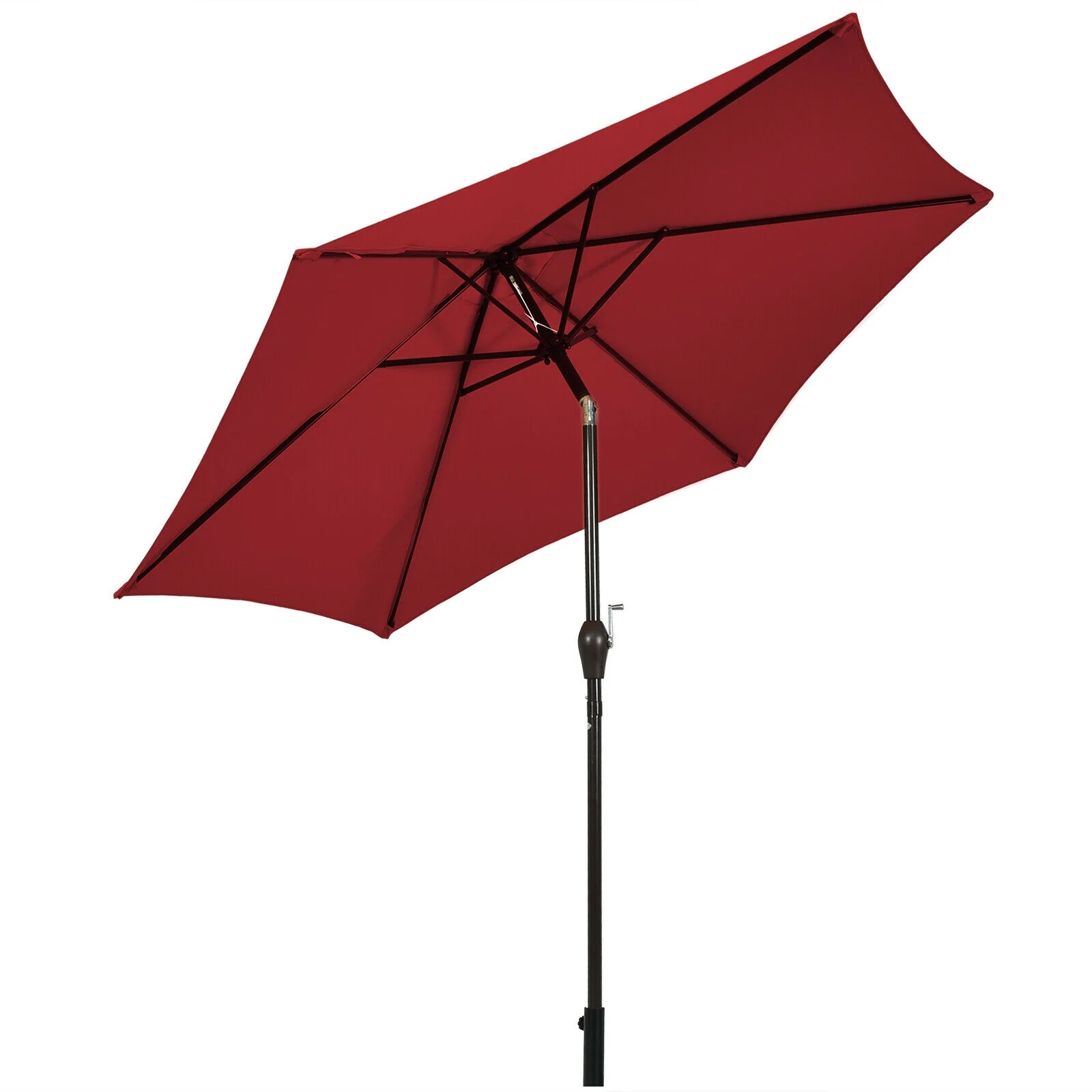 9FT Patio Umbrella, Steel Tilt Crank, Burgundy - Image 4
