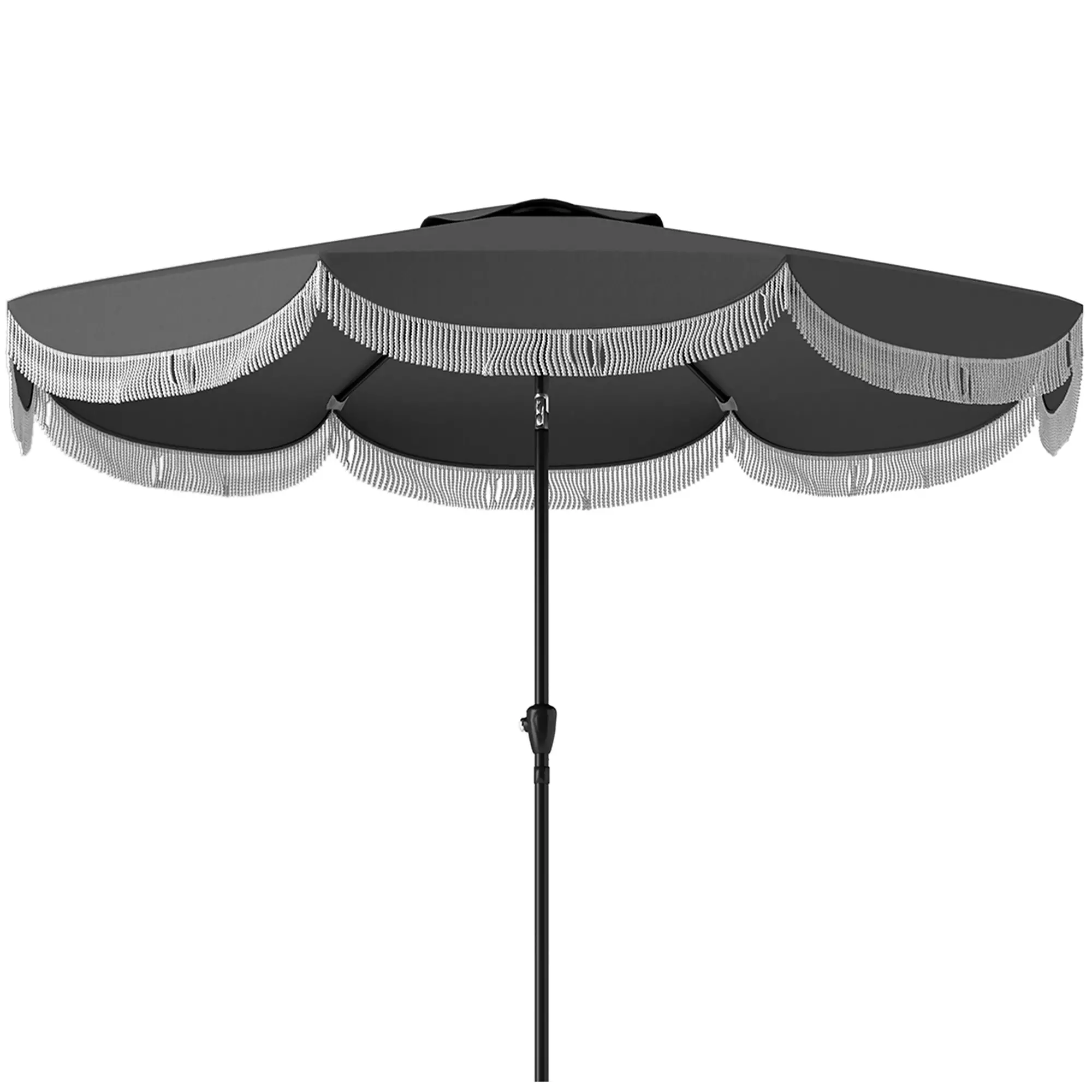 9FT Patio Umbrella, UPF 30+, Crank, 8 Ribs, Tilt, Vented, Charcoal Grey