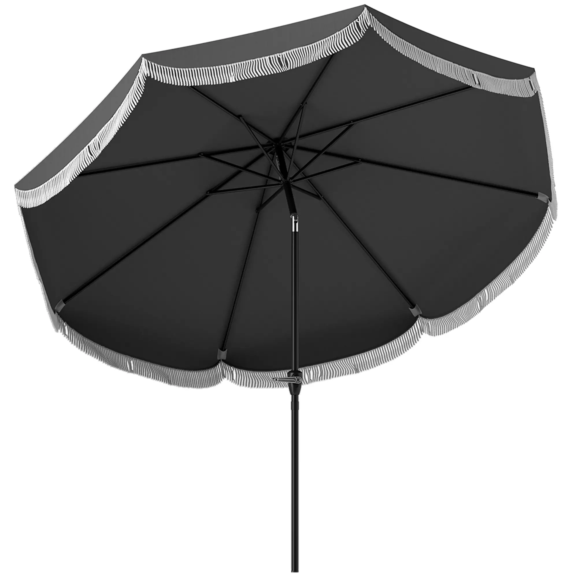 9FT Patio Umbrella, UPF 30+, Crank, 8 Ribs, Tilt, Vented, Charcoal Grey - Image 11