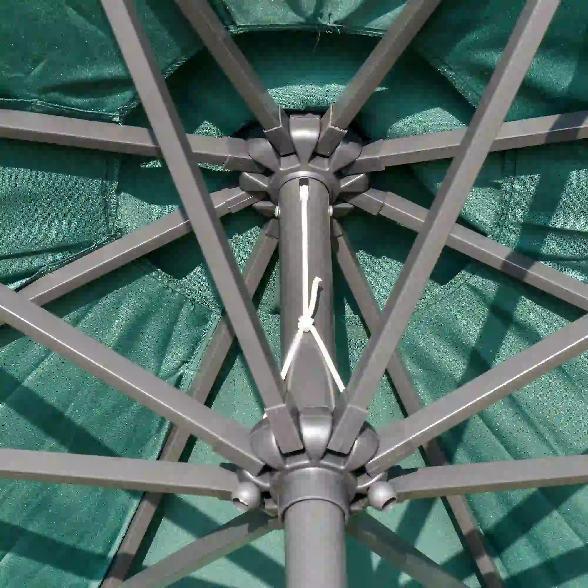 9ft Solar Patio Umbrella, 24 LED Lights, Tilt Canopy, Green - Image 10