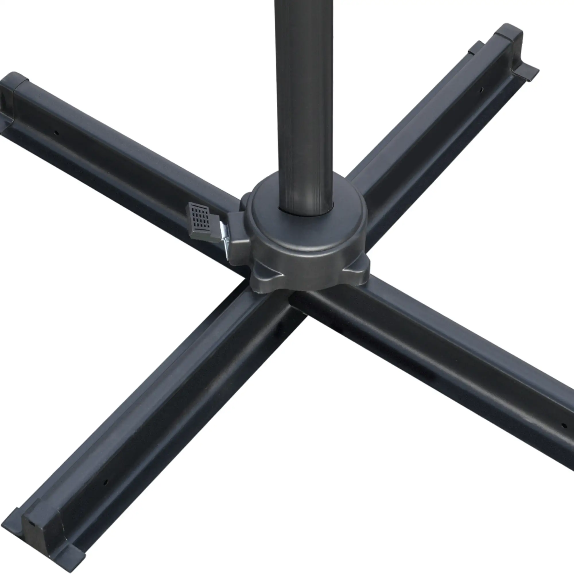 9ft Square Cantilever Patio Umbrella, Cross Base, Crank Handle, Light Grey - Image 10